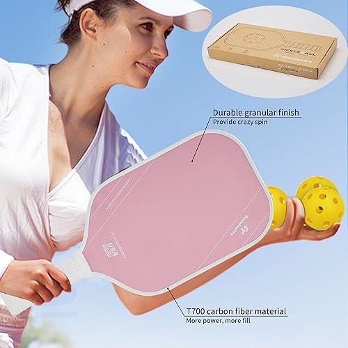 Miniatura 4 de Raqueta de pickleball FH-500 T700, raqueta de pickleball ofensiva de 0.551 in de grosor a dos manos, velocidad y control
