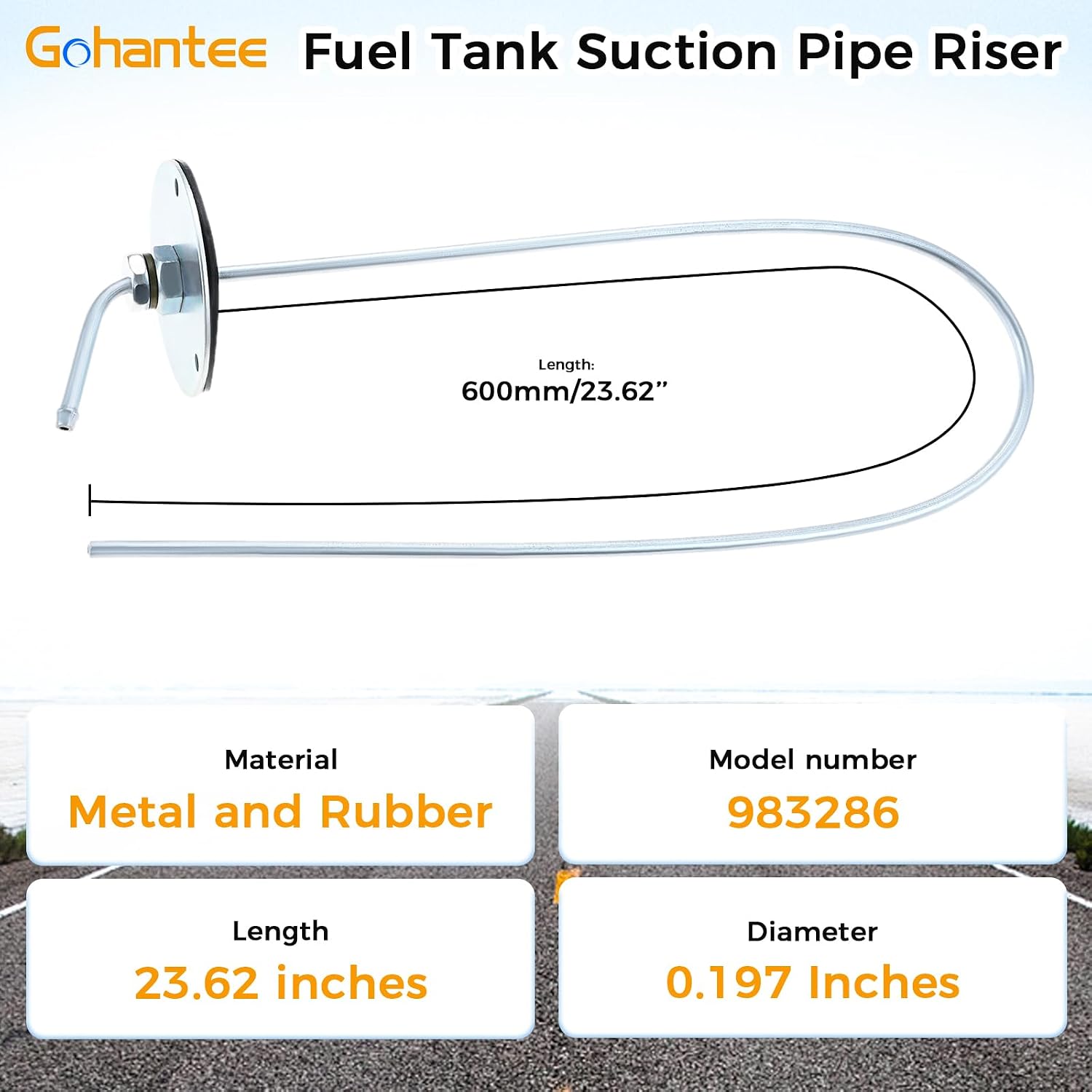 Gohantee Fuel Tank Pickup Tube Stand Pipe 23.62" OD5mm, Compatible with Webasto Eberspacher Heater, Parking Heater Pipe Stands Part for Car 2 Gallon Boat 6 Gallon New Diesel Fuel Tank