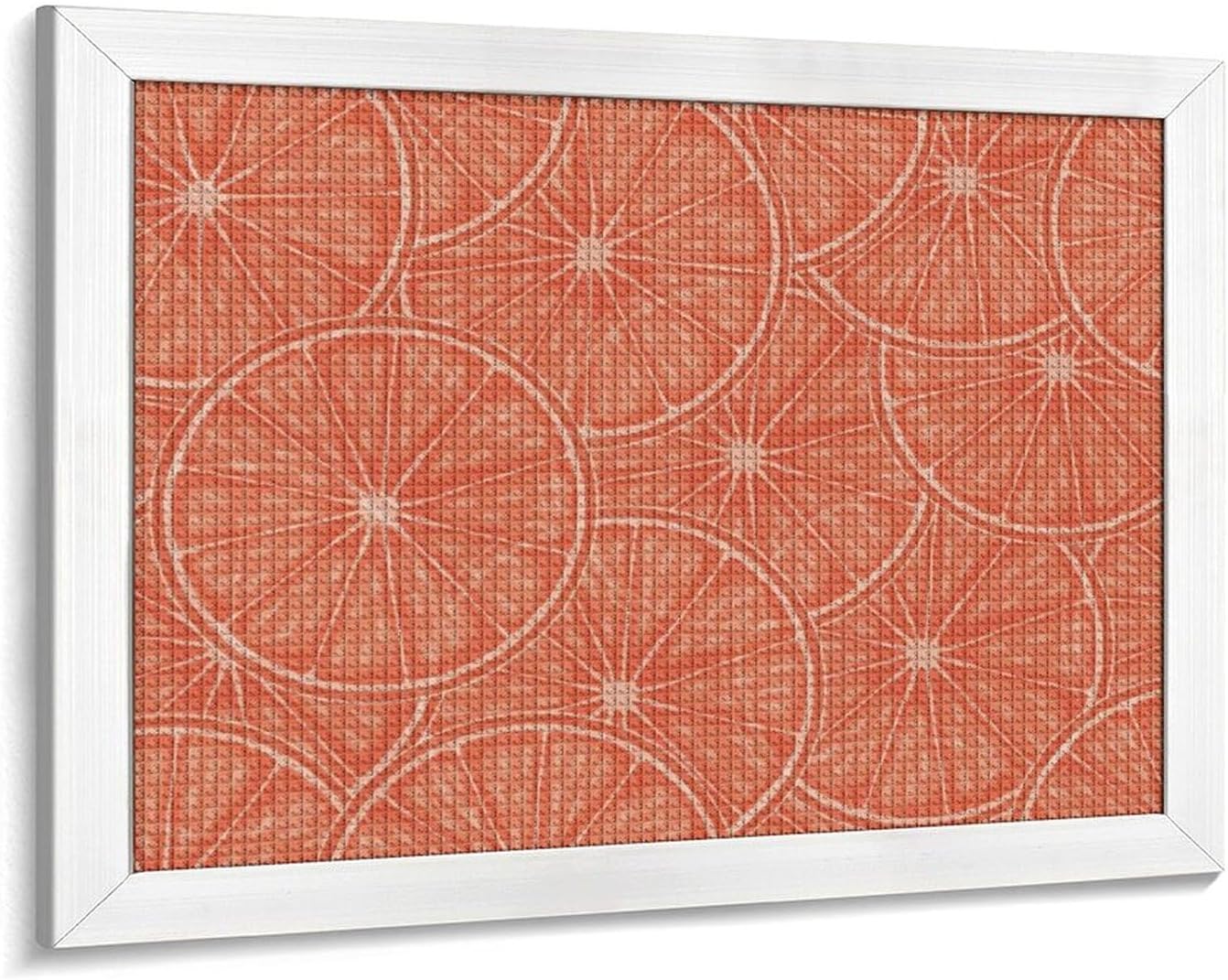 Orange Slice Fruit Printed Diamond 5D Painting Kits DIY Full Drill Crafts for Home Wall Decor 16x20 Inch White Wood 50 * 40cm