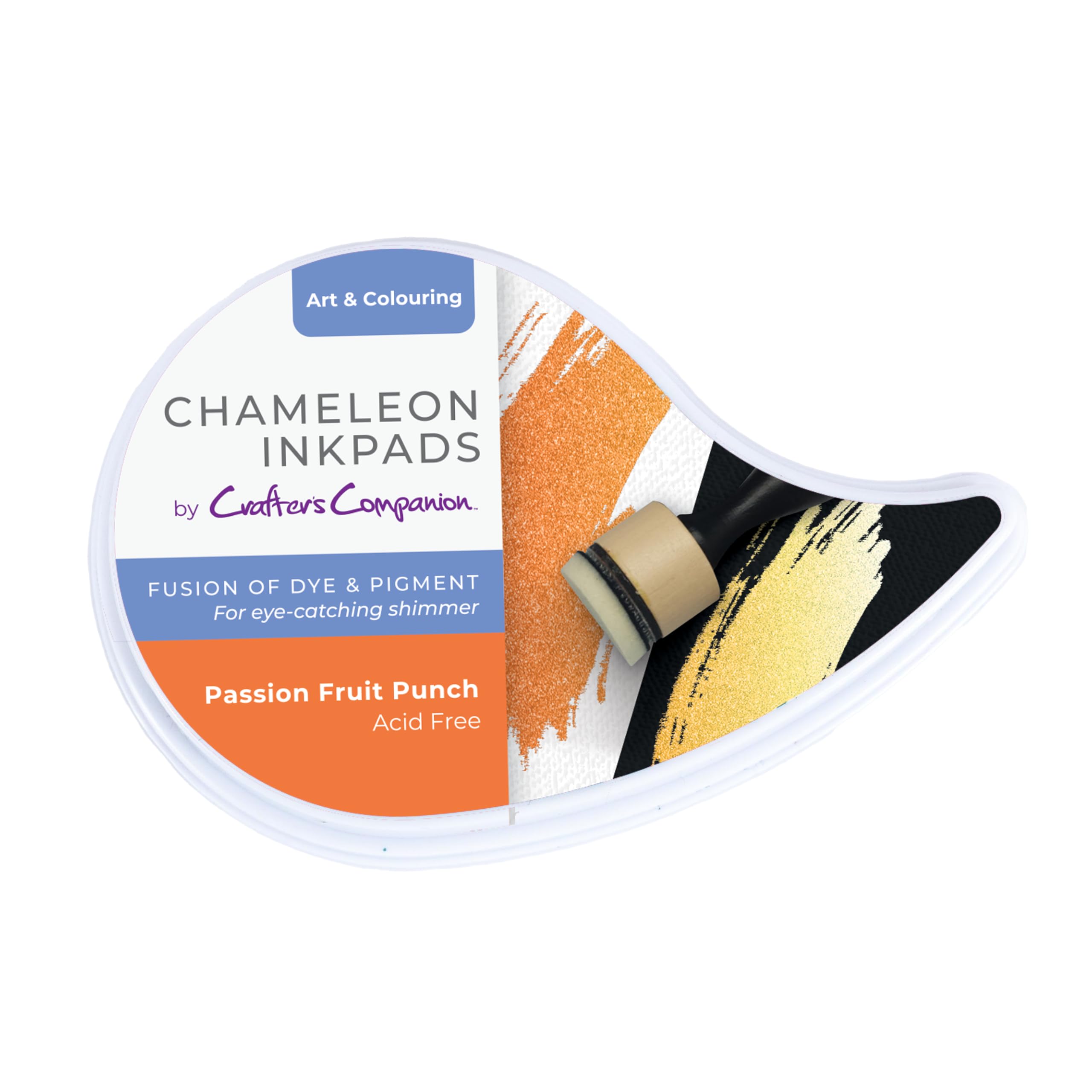 Crafter's Companion Chameleon Inkpad - Fusion of Dye & Pigment - Passion Fruit Punch - Eye-Catching Colouring Changing Shimmer
