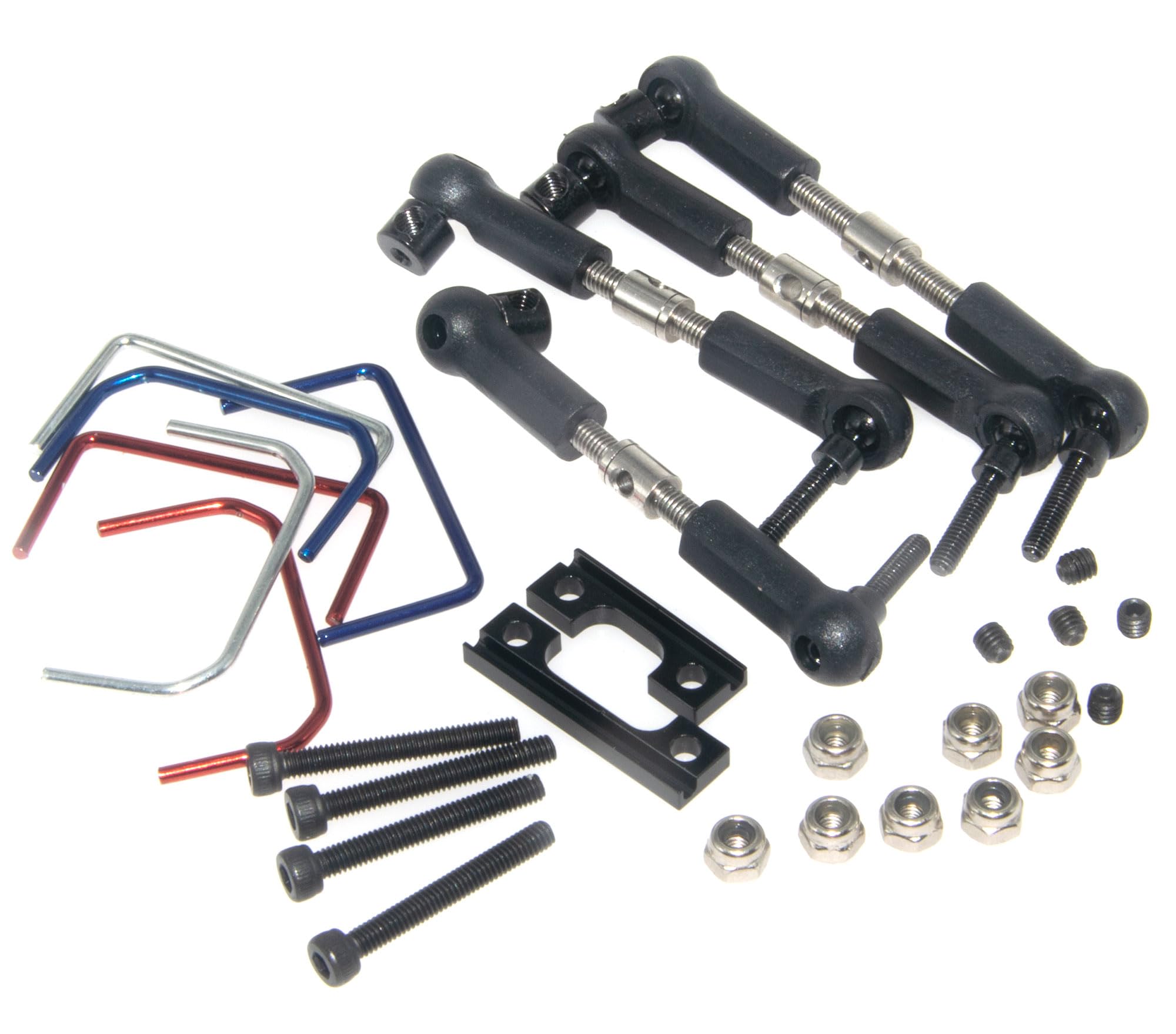 Sway Bar Compatible with 1/16 Traxxas Upgrade E-Revo Mini Slash Rc Car Metal Front Rear Anti-Roll Bar Part(Black)