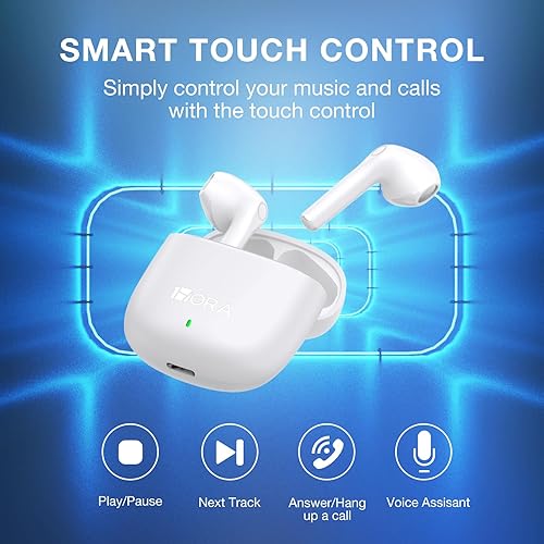 Miniatura 4 de 1 Hora Auriculares inalámbricos Bluetooth 5.3 con graves profundos, sonido premium con estuche de carga de micrófono para iPhone, tablet, Android,