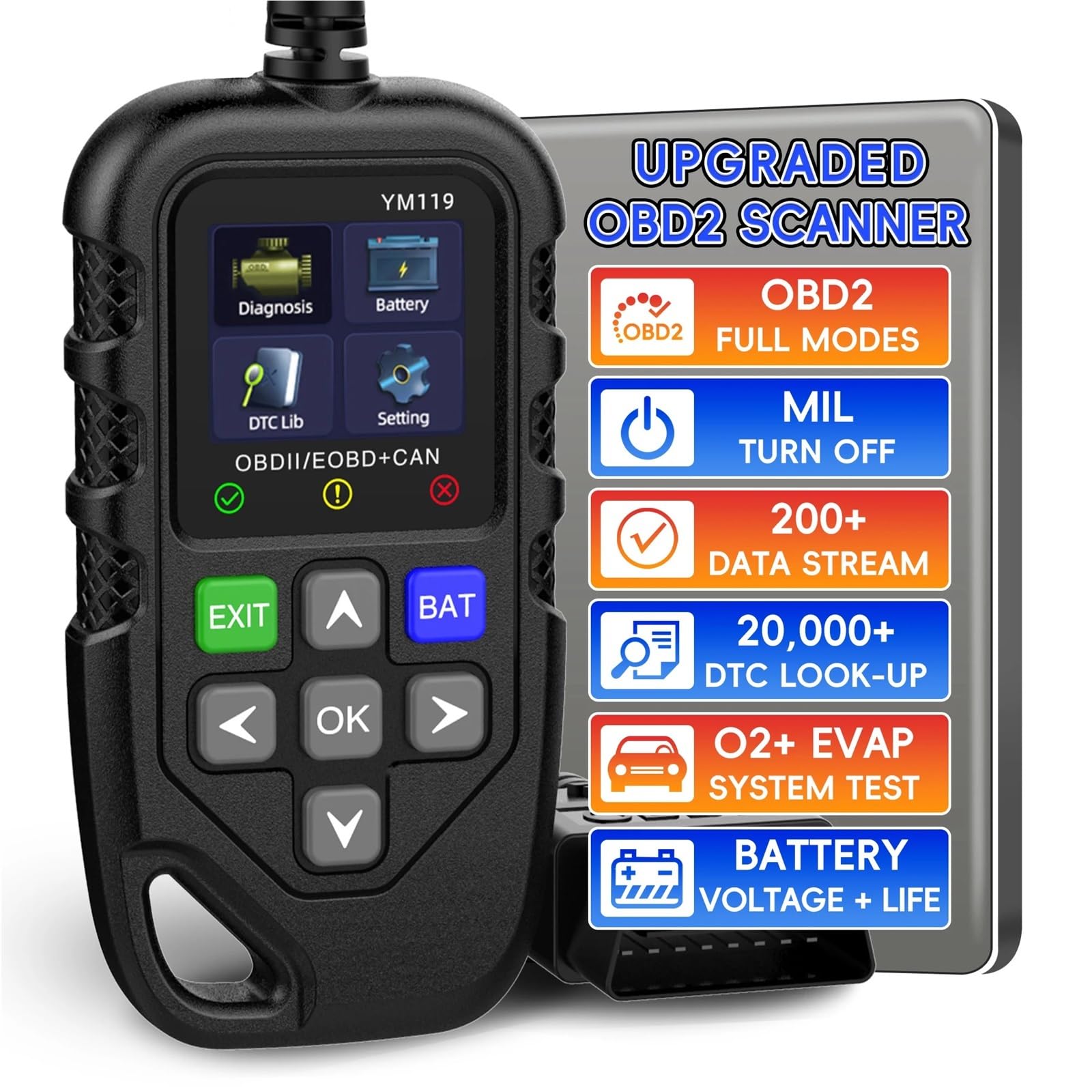 Strumento di Lettura del codice diagnostico Meccanico Professionale OBD2, Dati in Tempo Reale, Spia Controllo Motore, Strumenti scansione for Auto