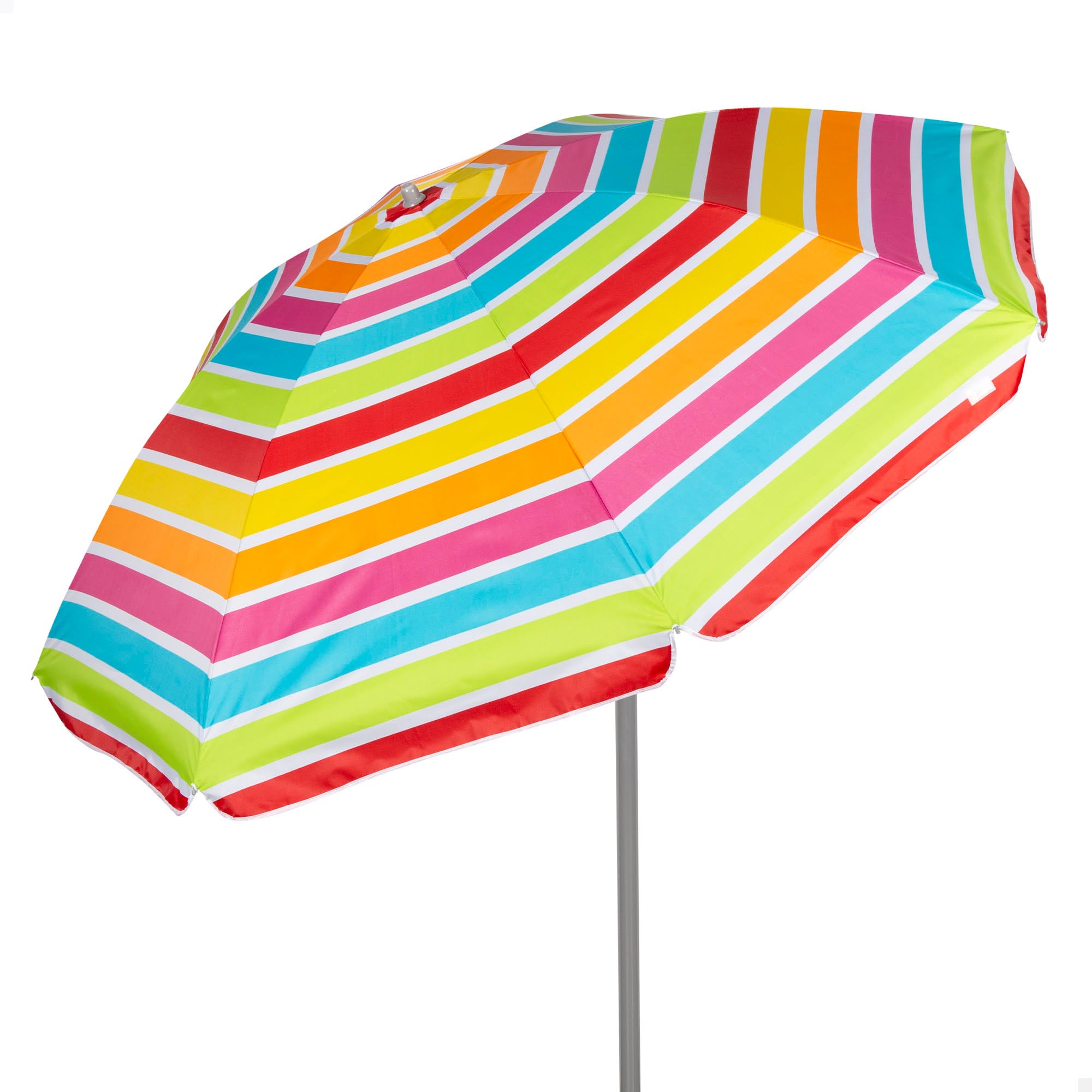 AKTIVE 62362 Sombrilla Playa Grande, Protección UV50, Inclinable y Regulable en Altura, Mástil Acero, Tejido Oxford, 8 Varillas, Sombrillas Grandes, Funda Transporte con Asa, 200 cm, Multicolor