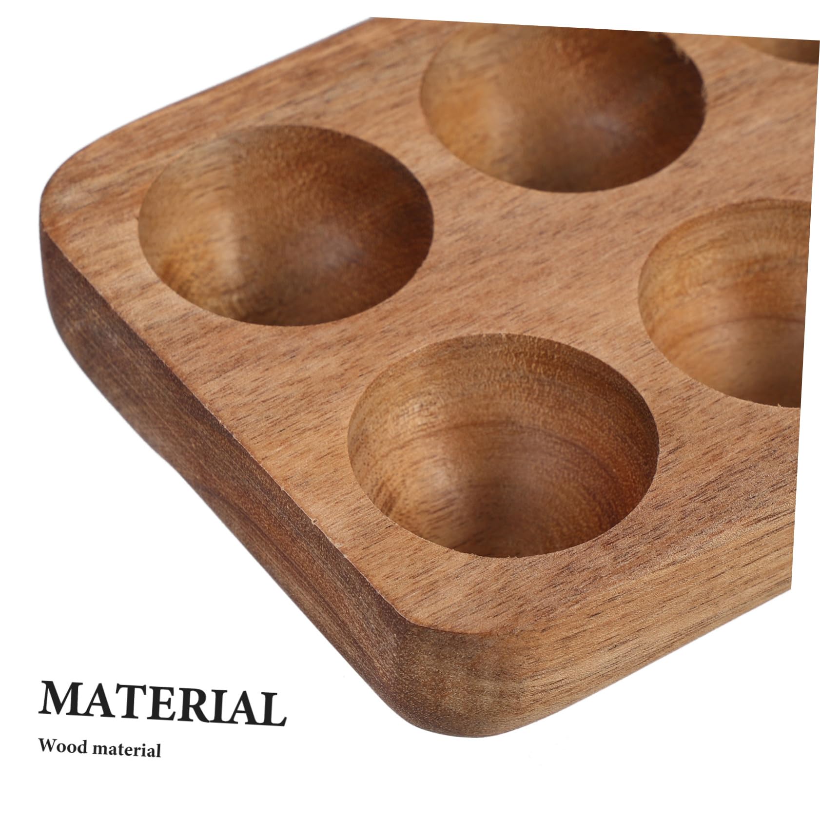 Bandeja para Huevos De Cocina De Madera 12 Agujeros Soporte para Huevos De Acacia Diseño Elegante Almacenamiento Seguro Adecuado para Encimera