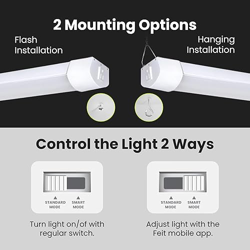 Miniatura 6 de Feit Electric Luz LED inteligente WiFi de 105 W, no requiere concentrador, Alexa o Google Assistant, 3000K4000K5000K Temperatura de color CCT