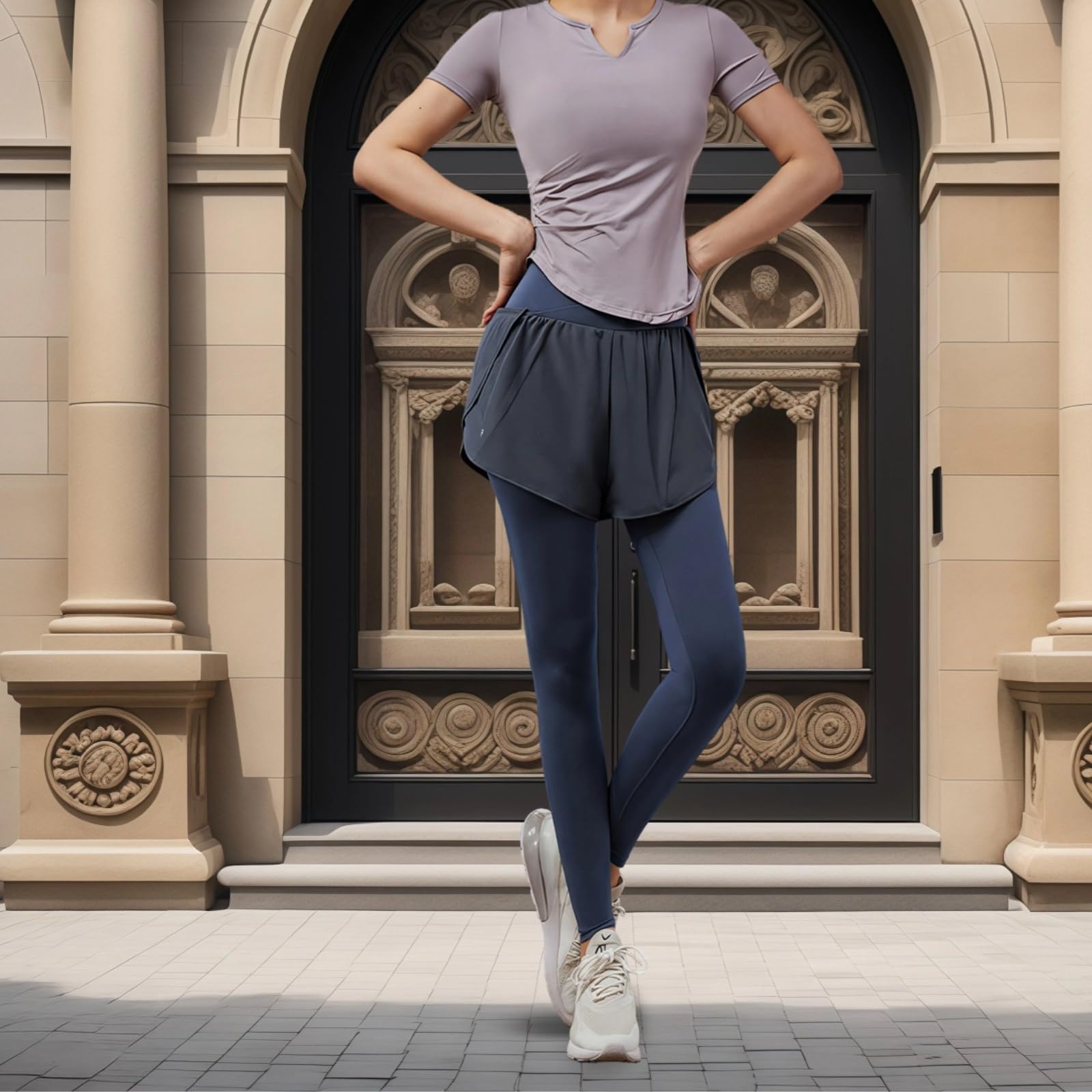 Xxl - Ropa de yoga y gimnasio para mujer, incluye pantalones cortos, sudadera, camiseta, brasier deportivo, leggings, se adapta de 135 a 150, tela transpirable, Gris púrpura., Talla única