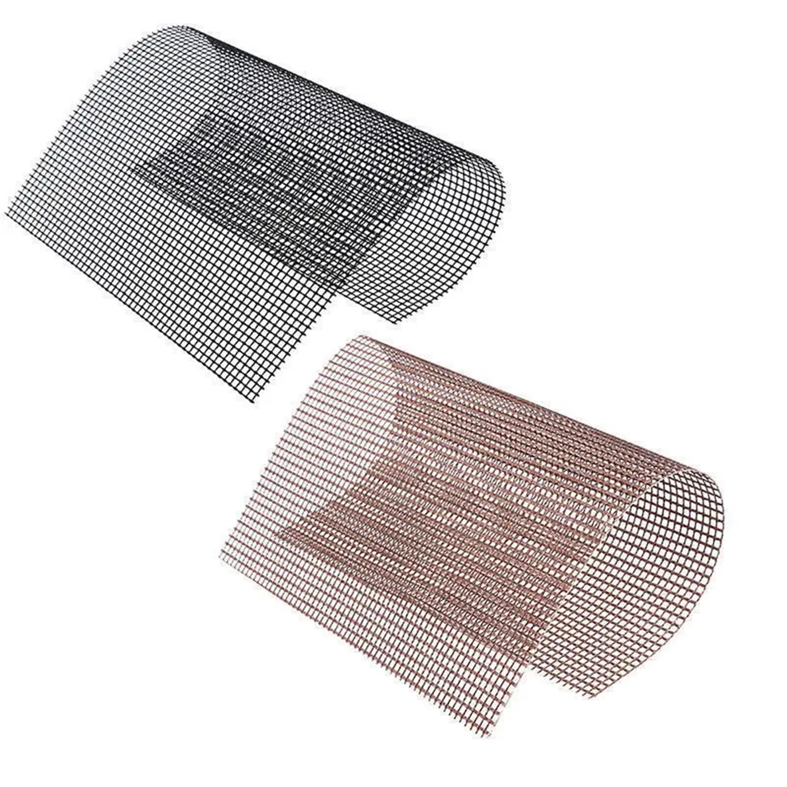 Ofenmatte 6 Stück Antihaft-Grill-Netzmatte, Grillnetz, wiederverwendbar, leicht zu reinigen, Kochmatte, Grill-Werkzeug(Black)
