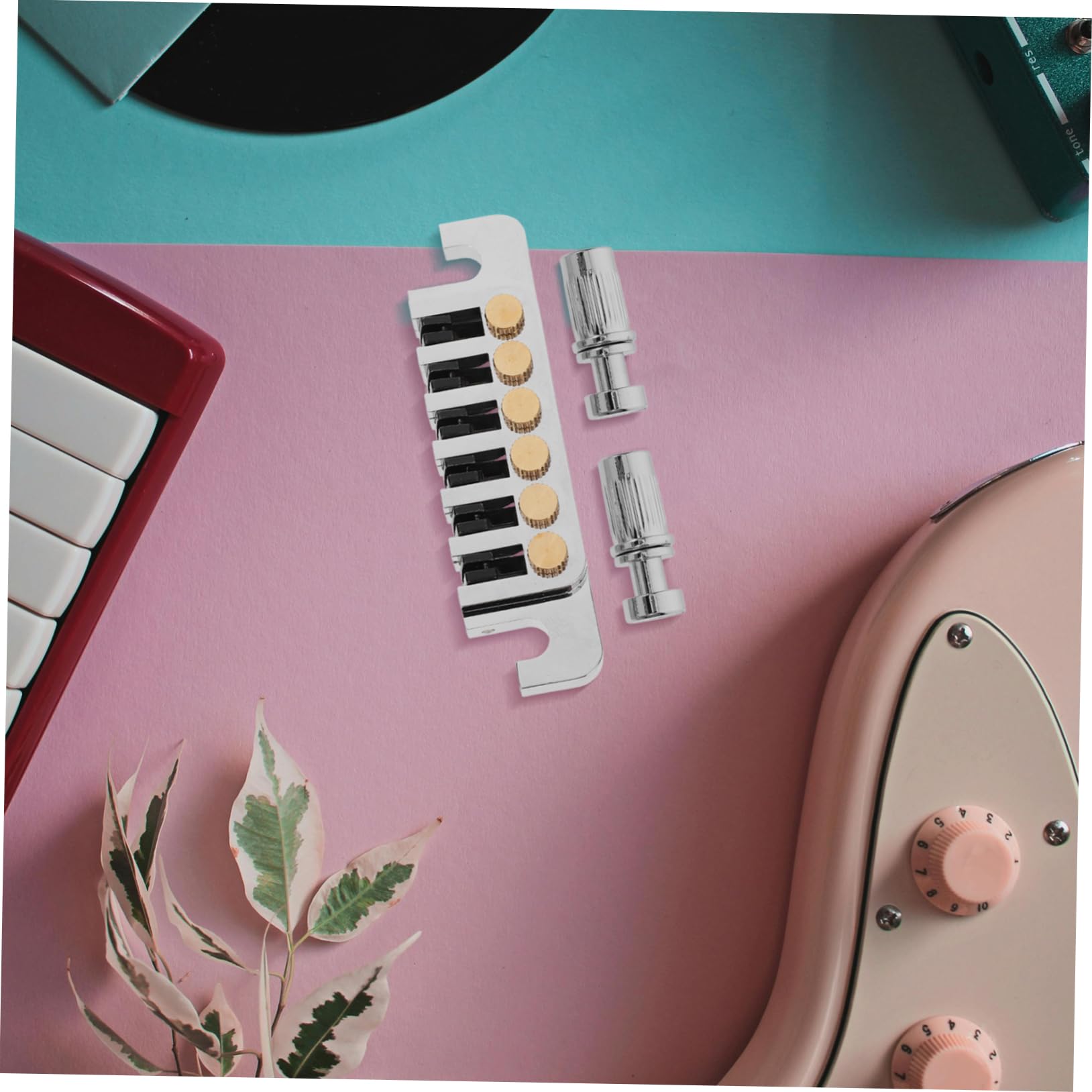 CIMAXIC Fixed Guitar Bridge Set Acoustic Guitar Tailpiece Saddle Replacement Tailpiece