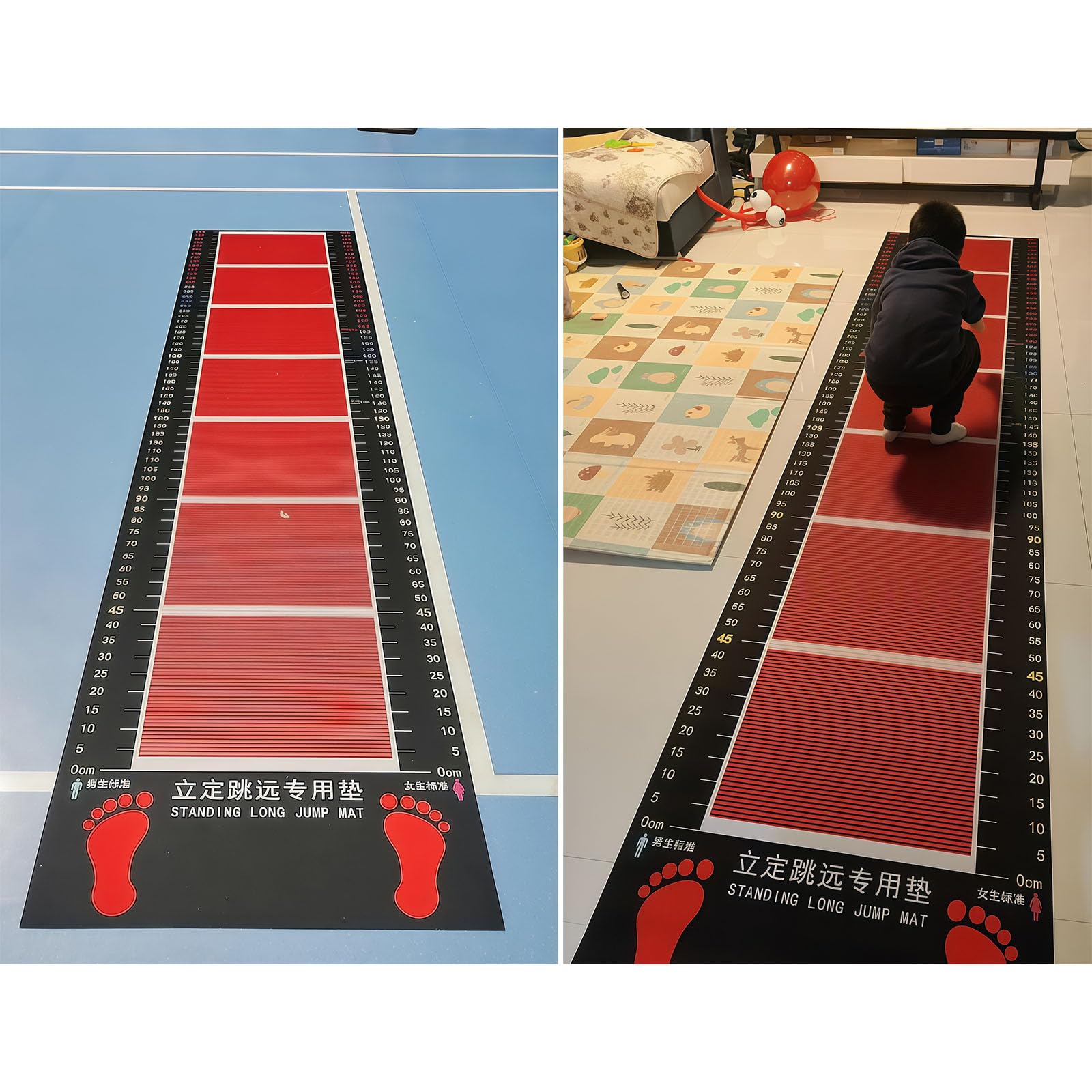 Tappetino da allenamento professionale per salti lunghi, antiscivolo, per atleti sportivi e bambini, tappetino di misurazione per saltare la corda e salti in piedi