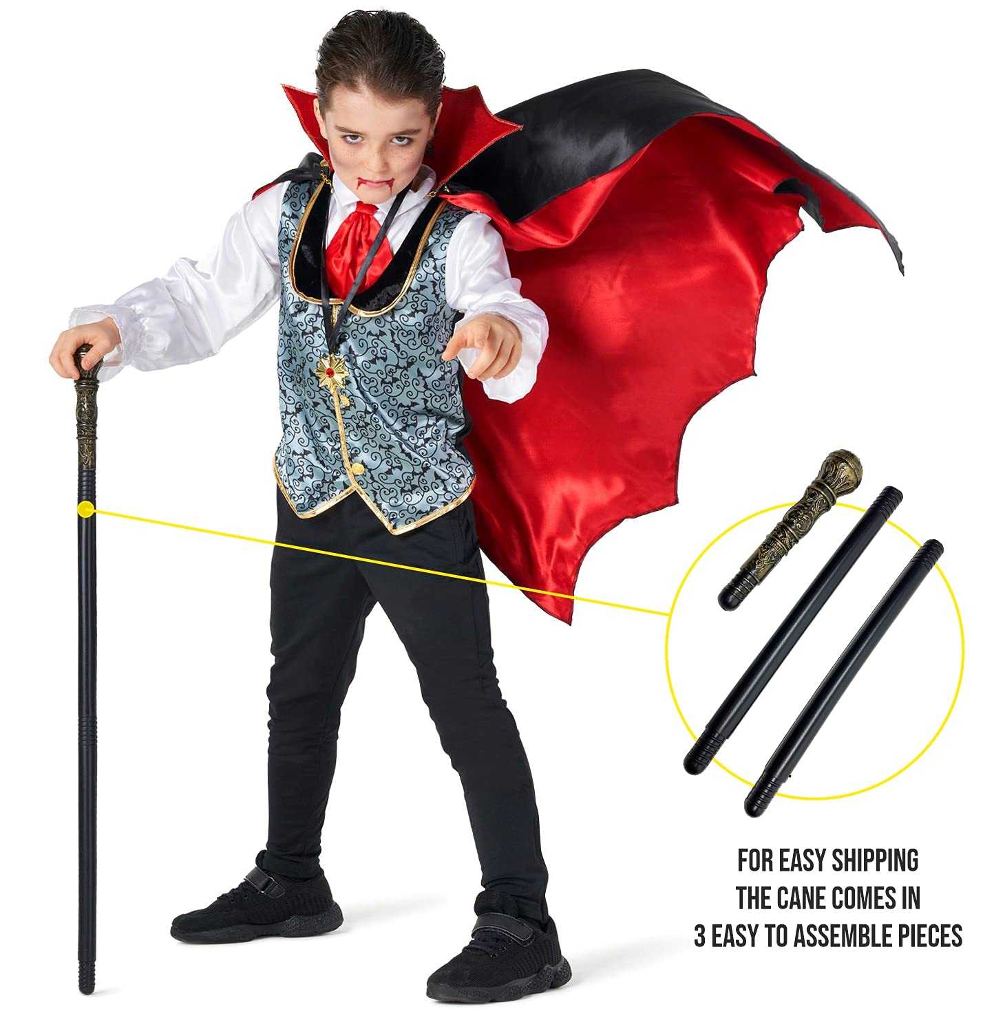 Disfraz de vampiro para niños, disfraz de vampiro para niños, disfraz de Halloween para niños, disfraz de vampiros de Halloween para niños, 4-6 años 4