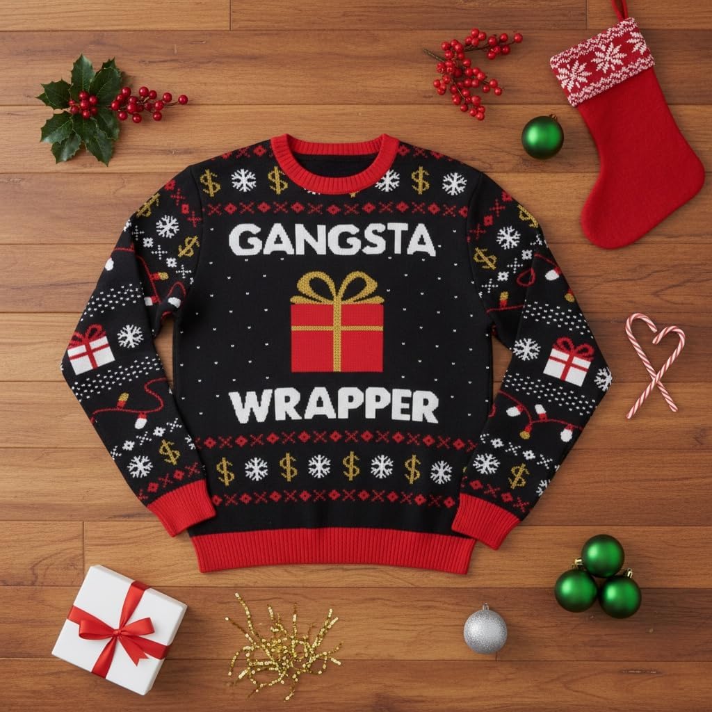 Tstars Santa Sports Ugly Christmas Sweater for Men Basketball Hockey Golf Funny Holiday Knit Pullover Festive Winter Style