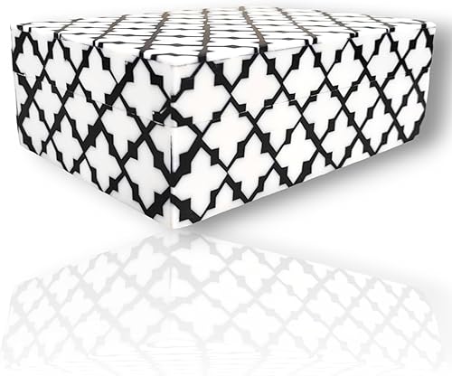 Miniatura 2 de Caja decorativa hecha a mano con incrustaciones de hueso de 7 x 5 x 3 pulgadas con diseño floral, caja de almacenamiento multiusos para recuerdos.