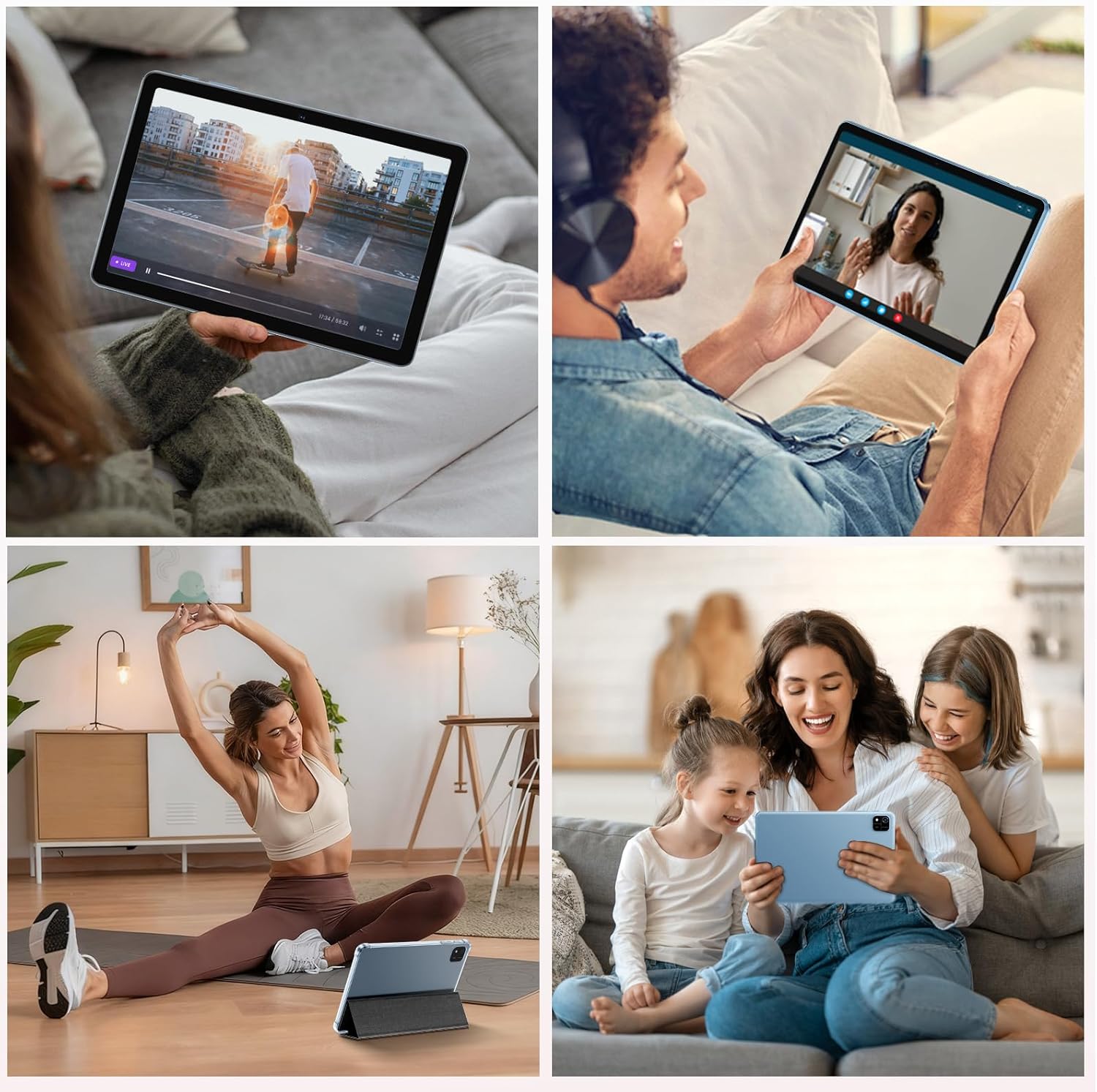 EDDBNi Android 15 Tablet 10.1 inch Tablet 2025 Latest Tablets with Keyboard Mouse 24GB+64GB 2TB Expand 6000mAh Octa-Core Processor Dual Camera WiFi 1280x800 IPS 18W Fast Charging