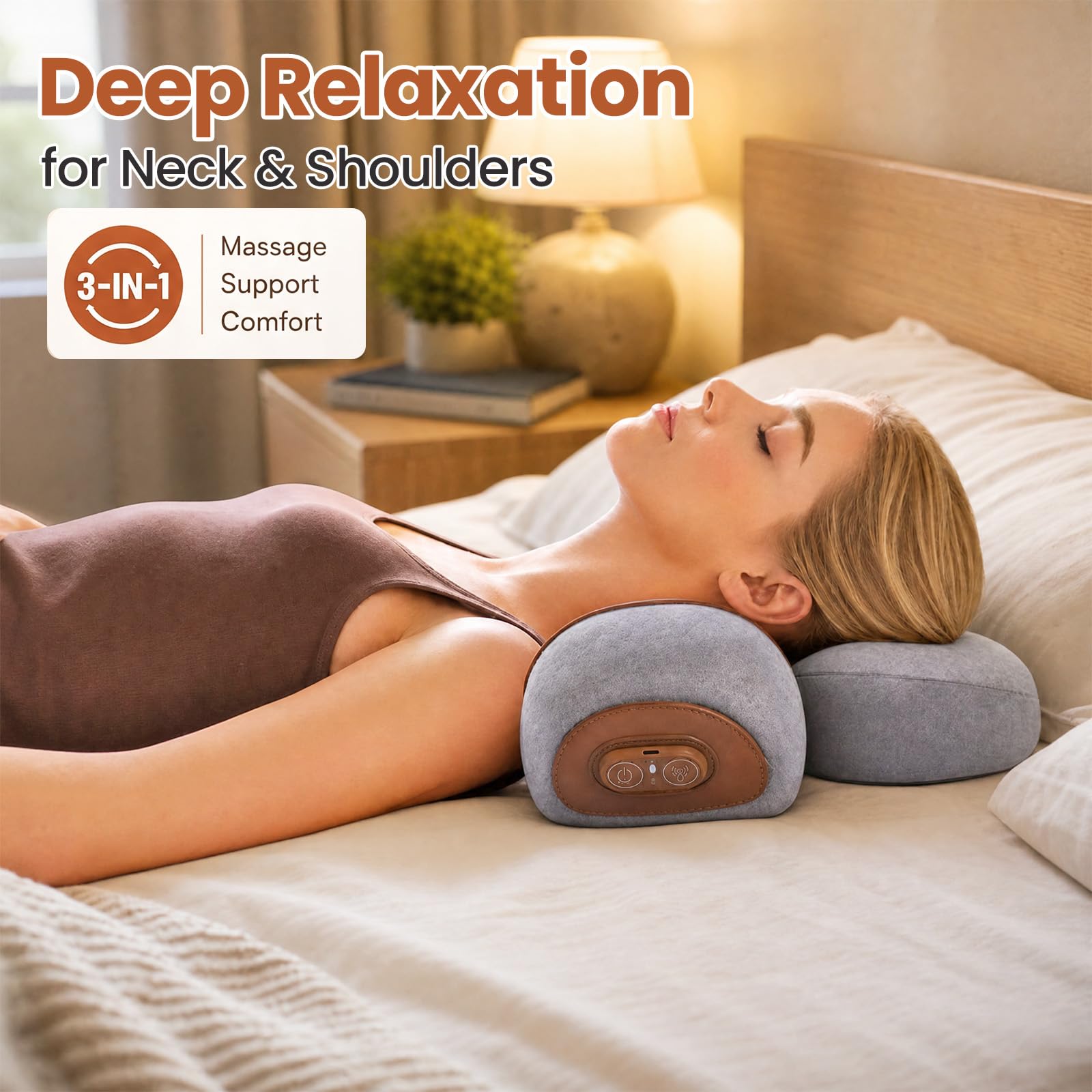 Masseur Cervical avec Chauffage, 3 en 1 Coussin Cervicales, Masseur Cou