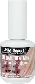 Gel Nail Treatment With Vitamin E and Calcium, 15ml - Nail Repair and Strengthening Polish (Tiramisu)