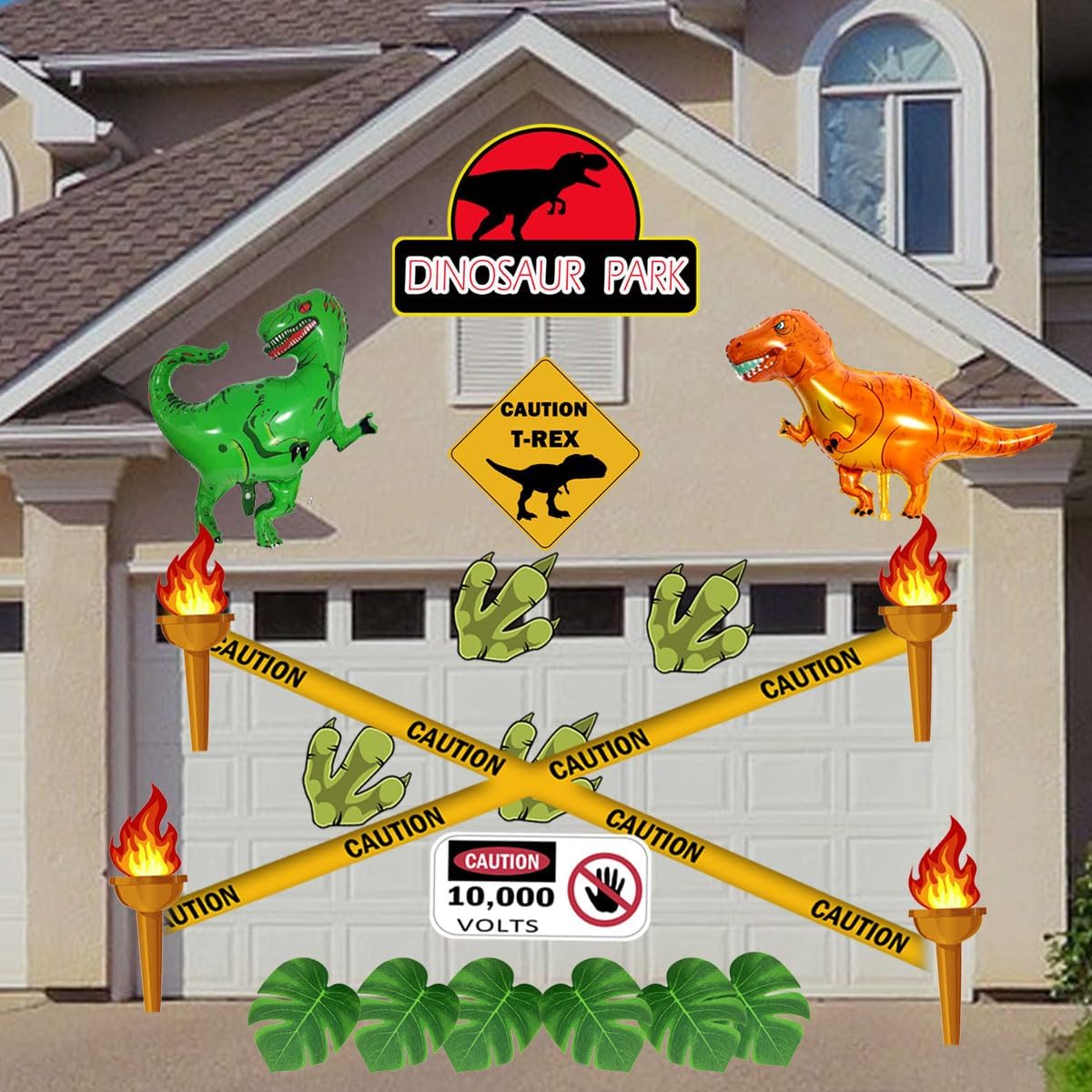 Halloween Dinosaur Park Trunk or Treat Car Suv Decorations Kit Jungle Theme Decoration for Archway Garage Party Supplies