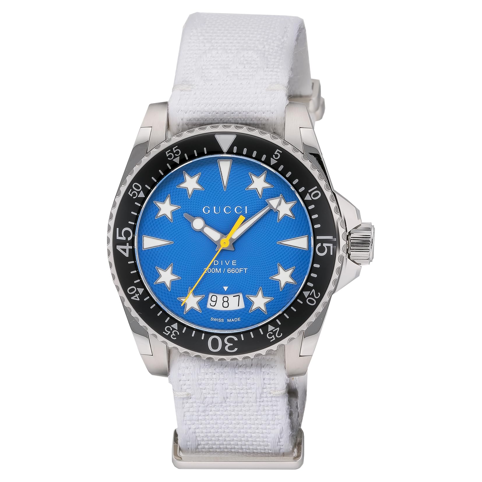 グッチ GUCCI ダイヴ DIVE 136.3 クオーツ YA136340 メンズ レディース ユニセックス ブルー 星インデックス 腕時計 Gucci DIVE YA136340 Blue Dial Stainless Steel Sapphire Glass