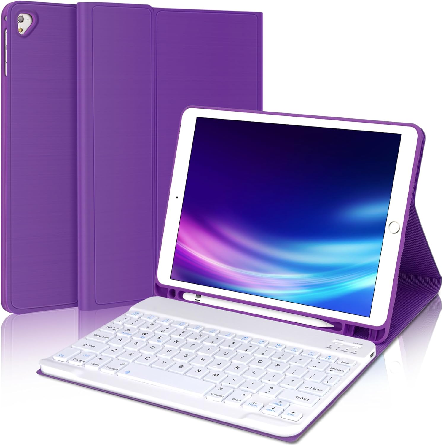 Keyboard Case For Honor Pad 10 HEY3-W00 12.1-inch 2025 Tablet, Wireless Bluetooth Keyboard, Soft Silicone Edge Protective Case With Stand, 2025 New Model (Purple,TouchPad