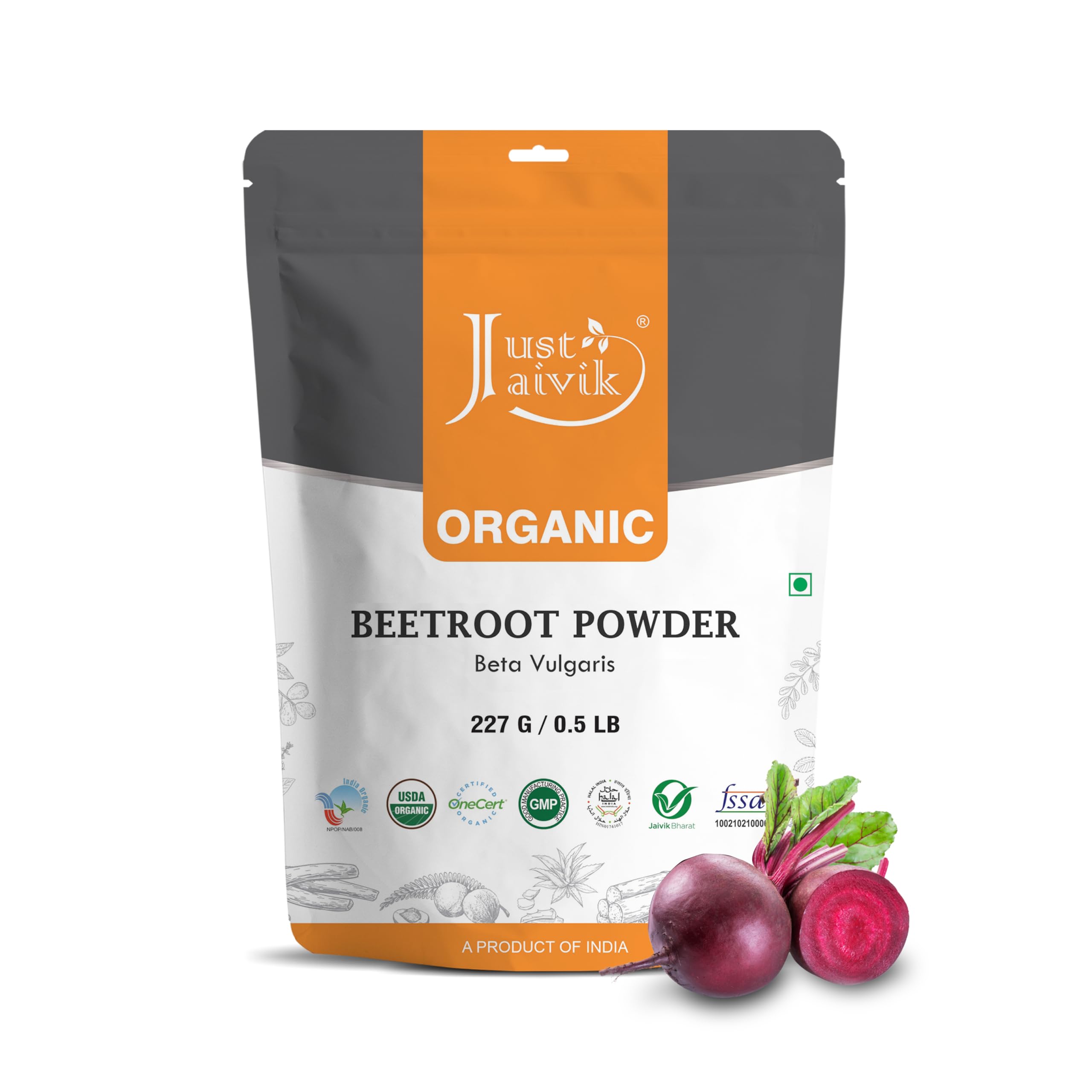 Just Jaivik Suplemento de beterraba em pó orgânica 227 g