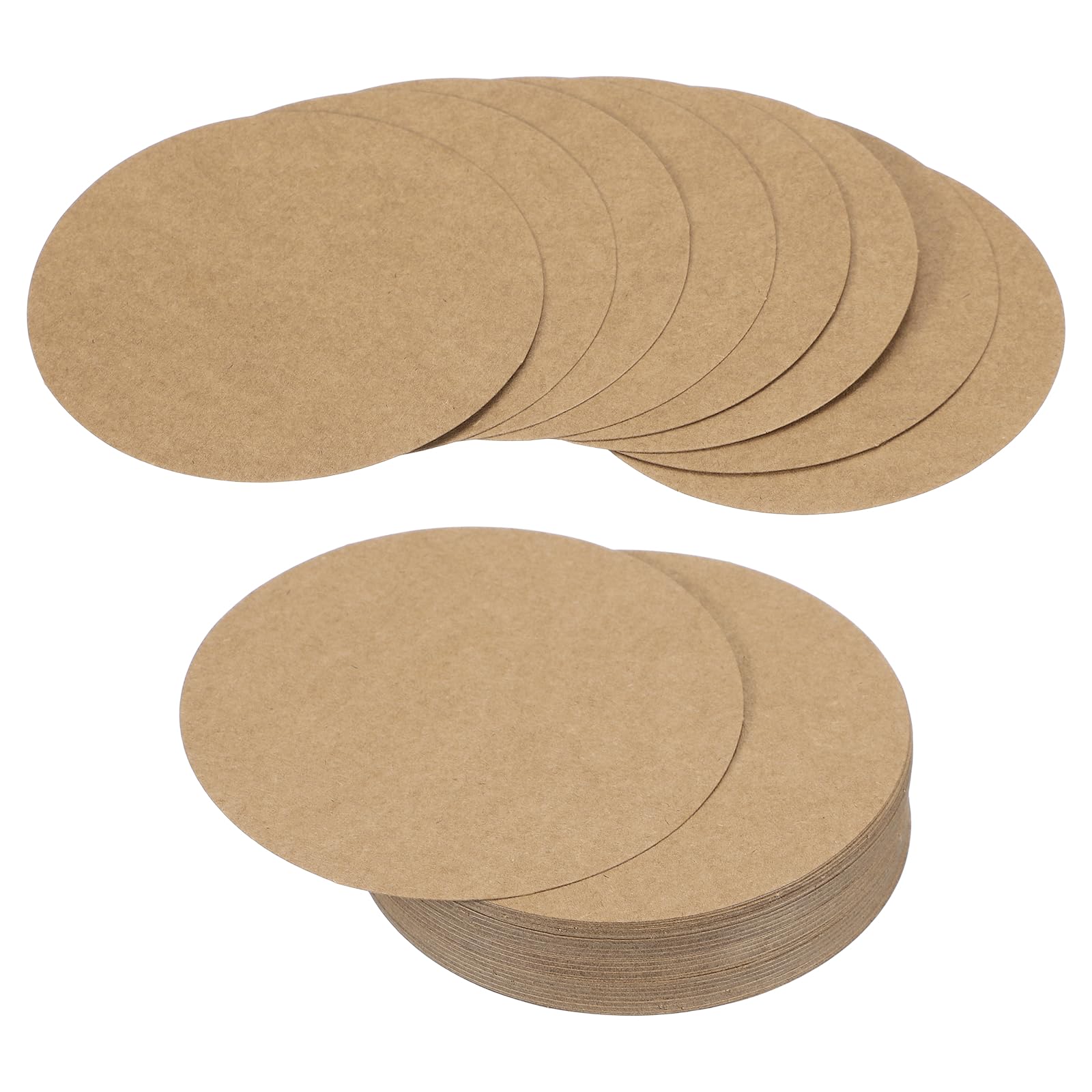 PATIKIL 72 Sheet Circle Card Stock, 4 Inch Round Cutouts Paper Thick Cardstock Coaster for DIY Craft Projects Printing Supplies Bulletin Board Decor, Brown