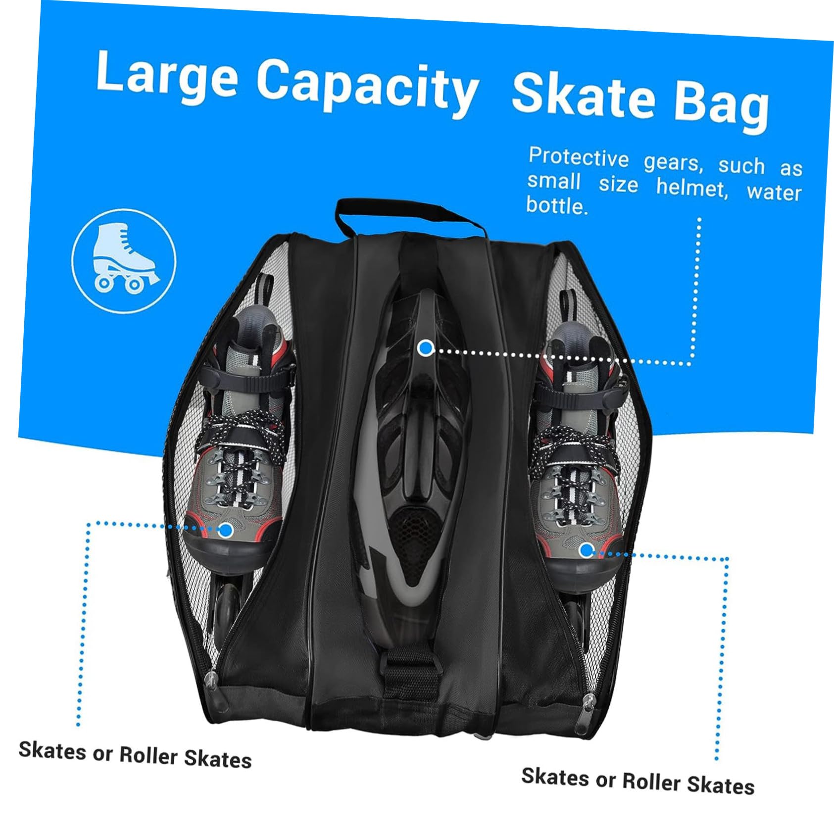 ERINGOGO Borsa per Pattini da Ghiaccio Oxford Resistente 2 Pezzi Design Semplice e Portatile per Uso Esterno e Trasporto Facile