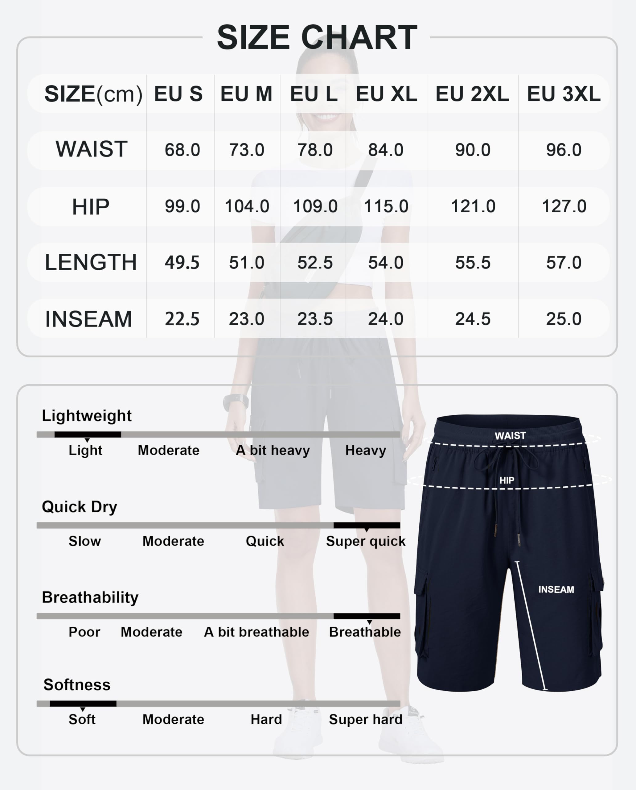 MoFiz Short Cargo Femme Shorts Bermuda Été élastique Taille Léger Short de Randonnée Sport Jogging Décontracté Extérieur avec 6 Poches
