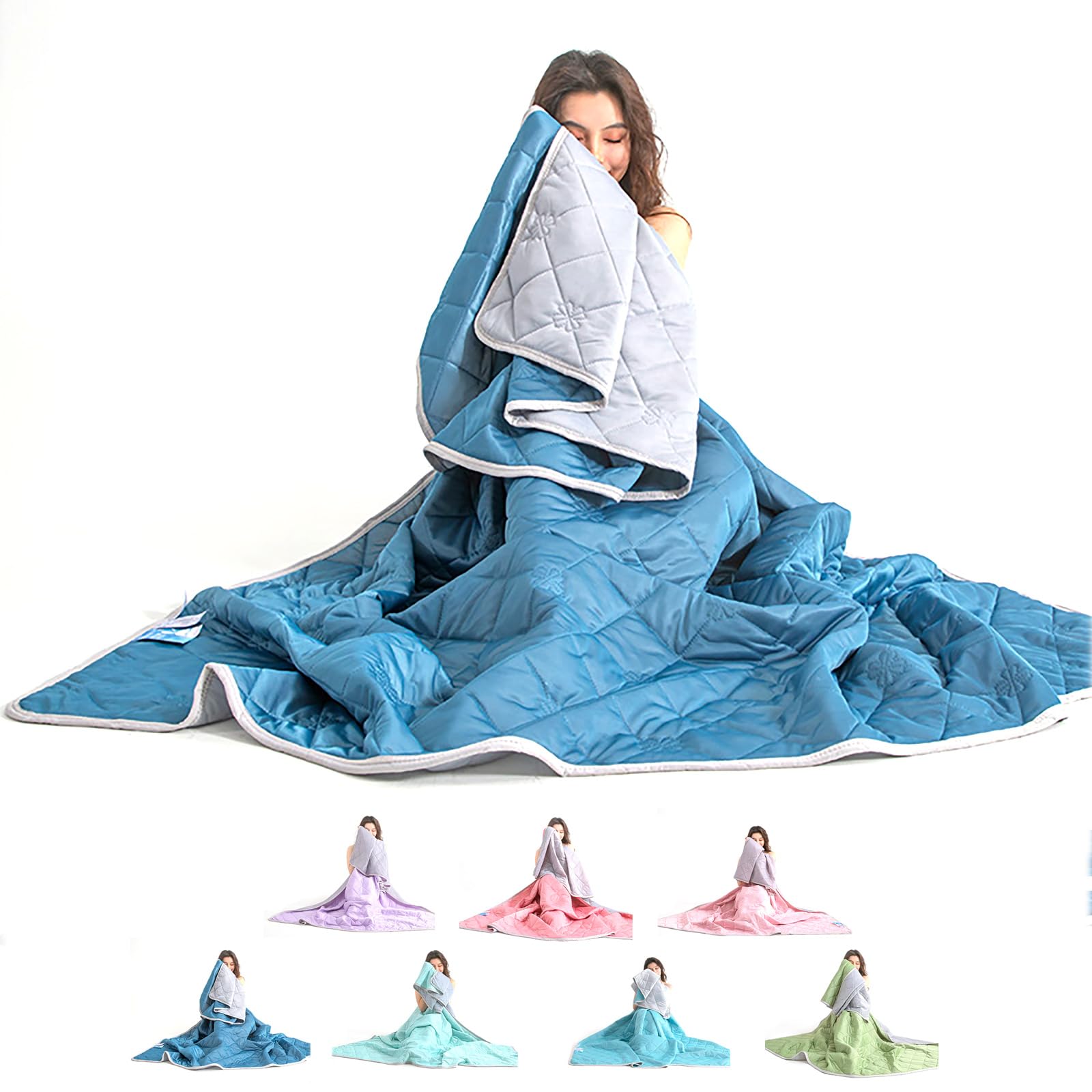 GXJIXf Cooling Throw Blanket, Lightweight Breathable to Keep Body Cool, Summer for Summer Sleeping (Lake blue,150 * 200CM)