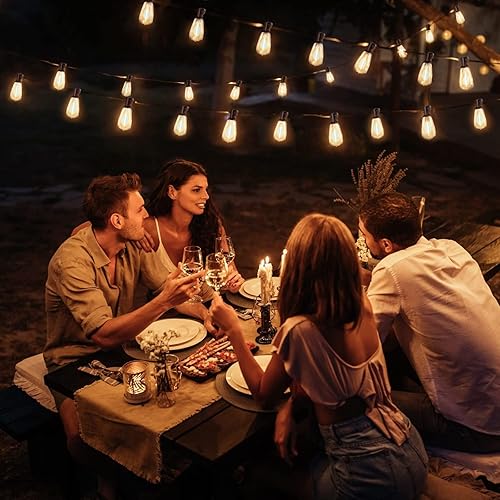 Miniatura 6 de Woolmug Edison - Paquete de 6 bombillas LED inastillables impermeables, bombillas de repuesto E12 regulables para cadena de luces ST38, 2700 K