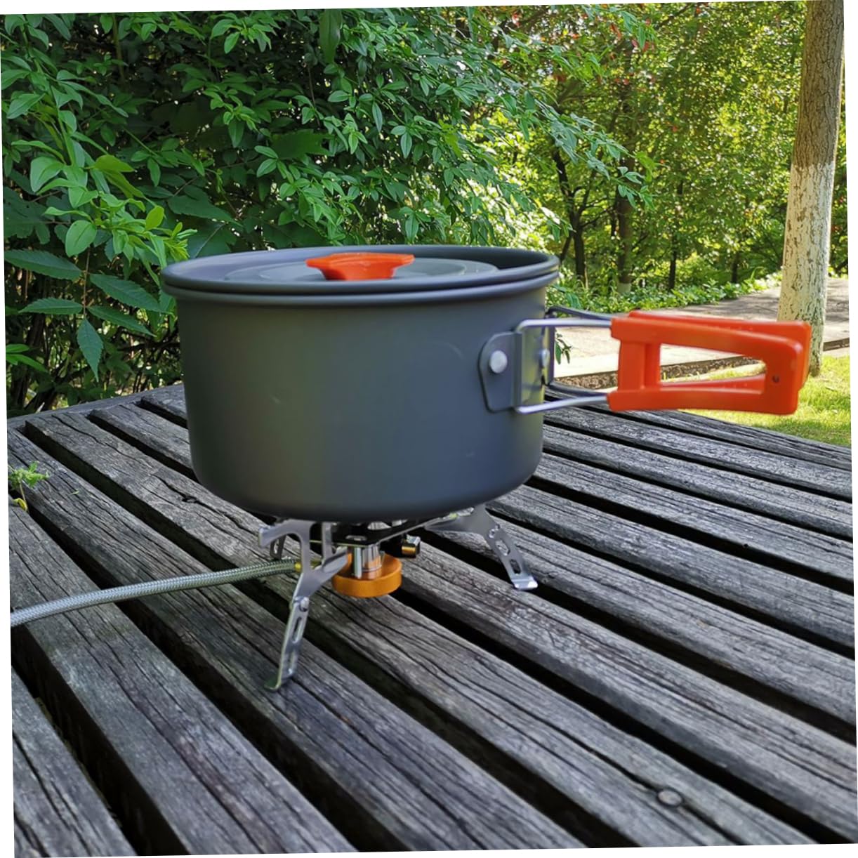 HEMOTON Camping avec Casseroles Ustensiles De Cuisine Portables Couverts Et Bouilloire