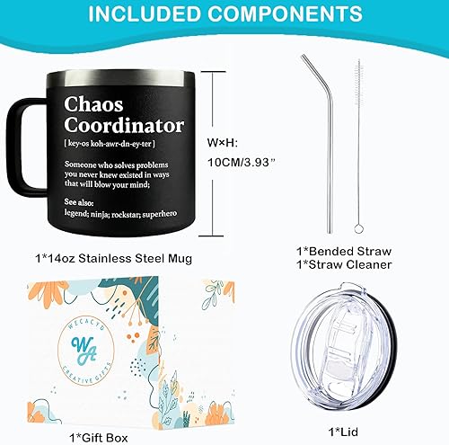 Vista 4 de WECACYD Chaos Coordinator Gifts - Birthday, Christmas, Thank You Gifts for Women, Boss Lady, Coworkers, Employee Appreciation, Teacher, Nurse