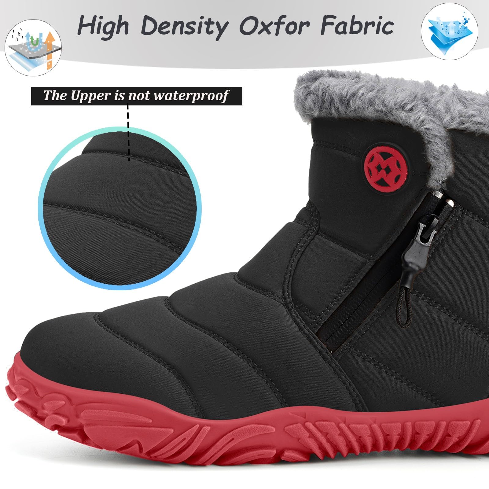 Gaatpot Barefoot Stivali Invernali Donna Uomo Scarpe Stivaletti da Neve Caldi Fodera Stivaletto Scarponcini Con Wide Toe Box 37-47