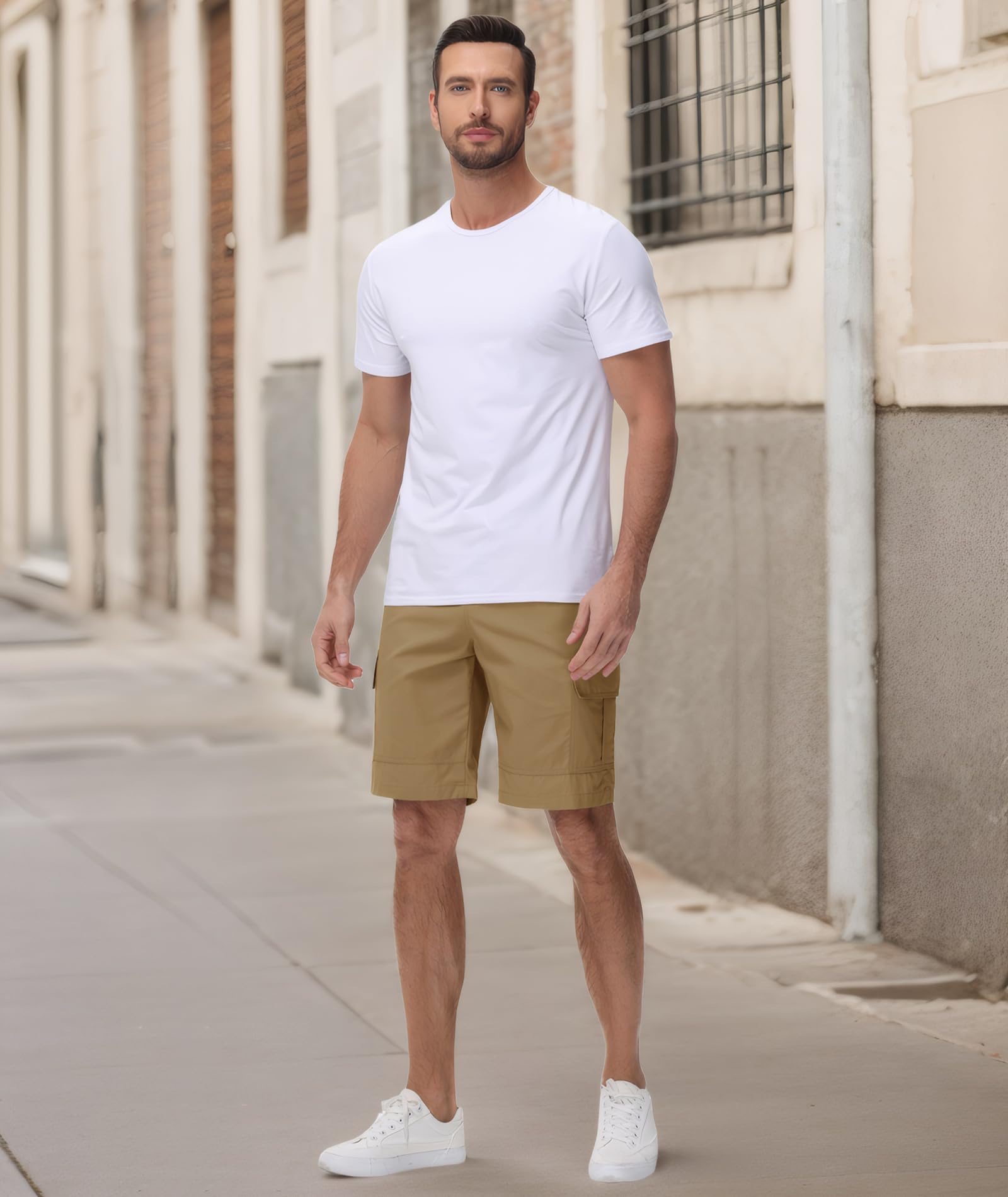 JACKETOWN Pantalones Cortos Cargo de Algodón Para Hombre - Bermudas Casuales de Verano