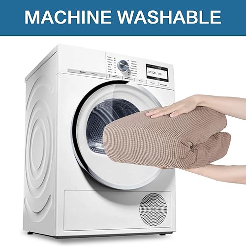 Miniatura 9 de H.VERSAILTEX Funda de sofá para sofá biplaza, paquete de 1 pieza, fundas de cojín de sofá medianas de 2 piezas, arena