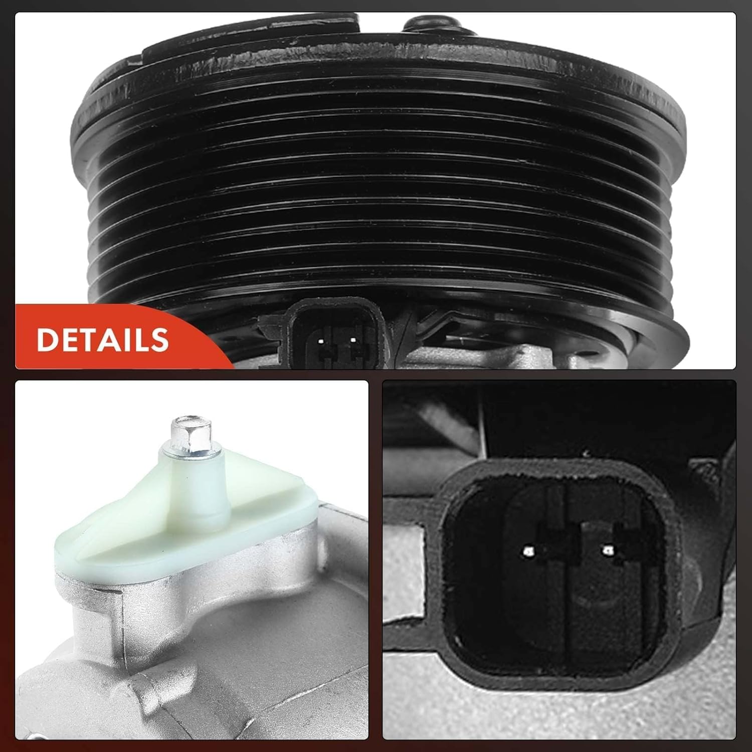 A-Premium A/C Compressor with Clutch Compatible with Ford E-350 Club Wagon 6.0L 2004-2005, E-350 E-450 Super Duty 6.0L 2004-2009