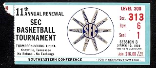 1989 SEC Basketball Tournament Ticket 3/10 Session 3 Alabama Champs 89397