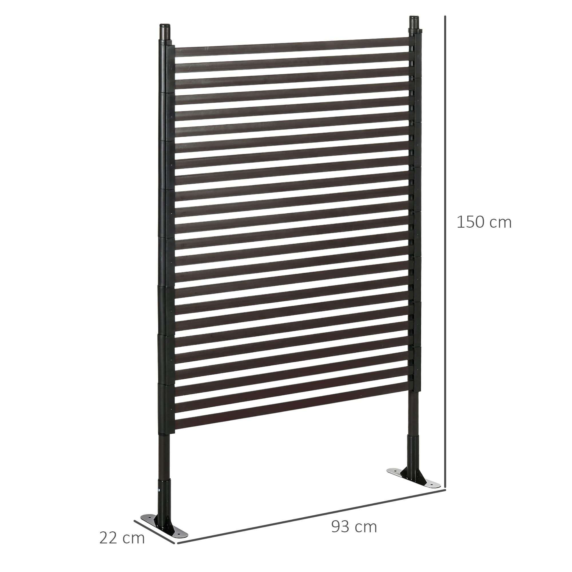 Outsunny Valla de Jardín Exterior 150x93 cm Acero PE para Plantas Marrón | 2 Modos de Instalación, para Plantas Trepadoras, Flores, Animales