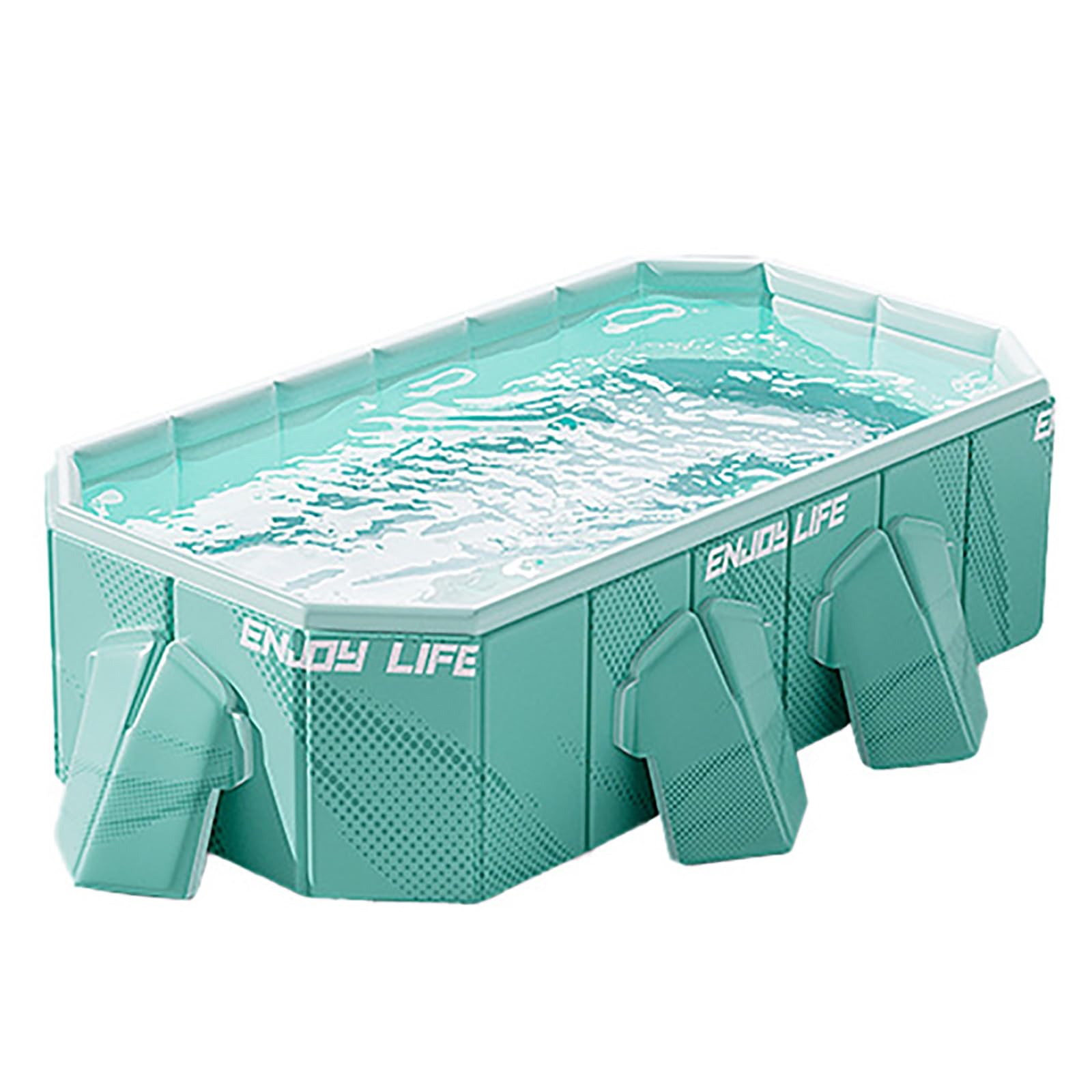 Grande Piscina Fuori Terra Rettangolare per Famiglia e Giardino | Piscina Esterna Portatile con Pareti Resistenti per Bambini e Adulti(Green,2.6m/102in)