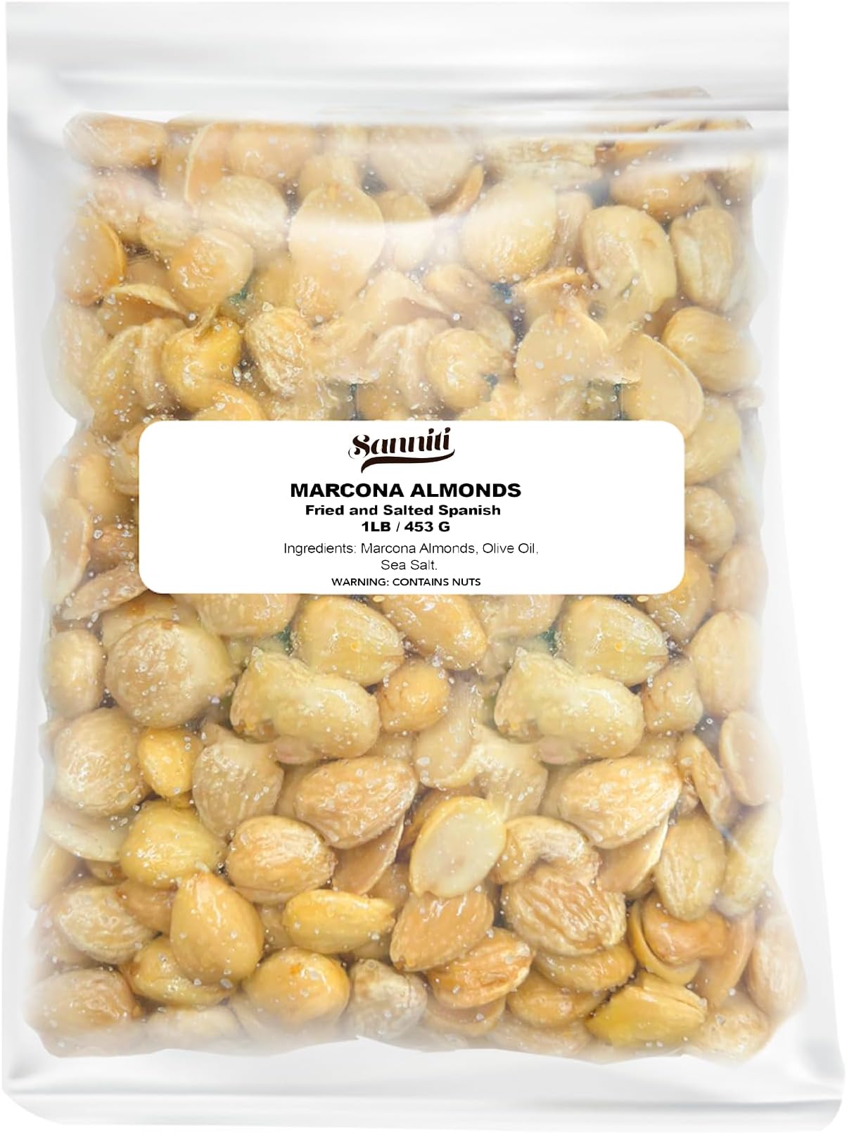 Sanniti Fried and Salted Spanish Marcona Almonds,1 Lb | Imported from Spain