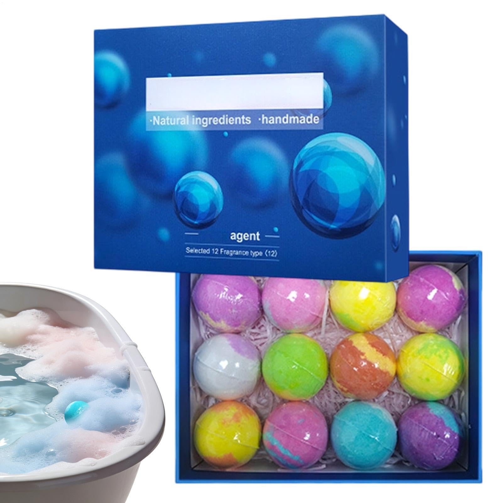 Kula do kąpieli dla kobiet 12 sztuk naturalna bezpieczna kolorowa gra | Gry z kulami do kąpieli dla kobiet Dla Pań, Mam, Żon, Znajomych, Czasu Rodziny, Basenu, Domu, Zabawy, Zabaw Wodnyc