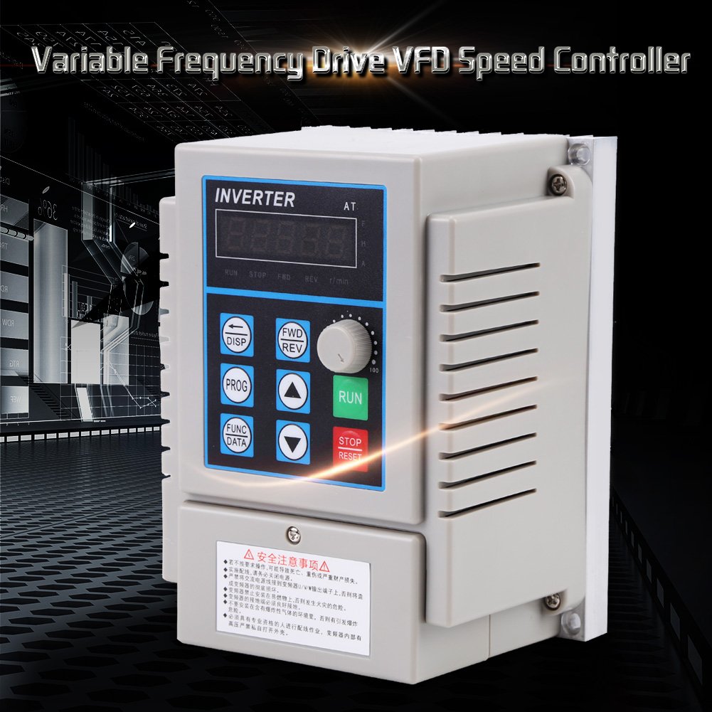 Walfront Variador de Frecuencia VFD de 0.45 kW Inversor Variable de Controlador de Velocidad para el 220 V AC Motor