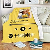 Vista 16 de Manta personalizada con escaneo de imágenes, código de Spotify, foto negra, manta de forro polar personalizada, manta suave, diseño de tu propia
