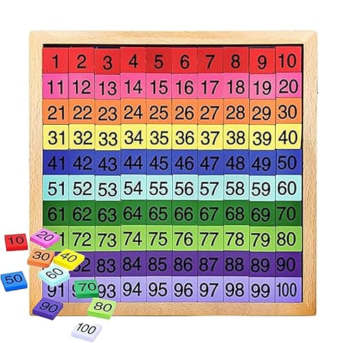 Tableau Activité Montessori de Mathématiques en Bois 1-100 Chiffres Continus