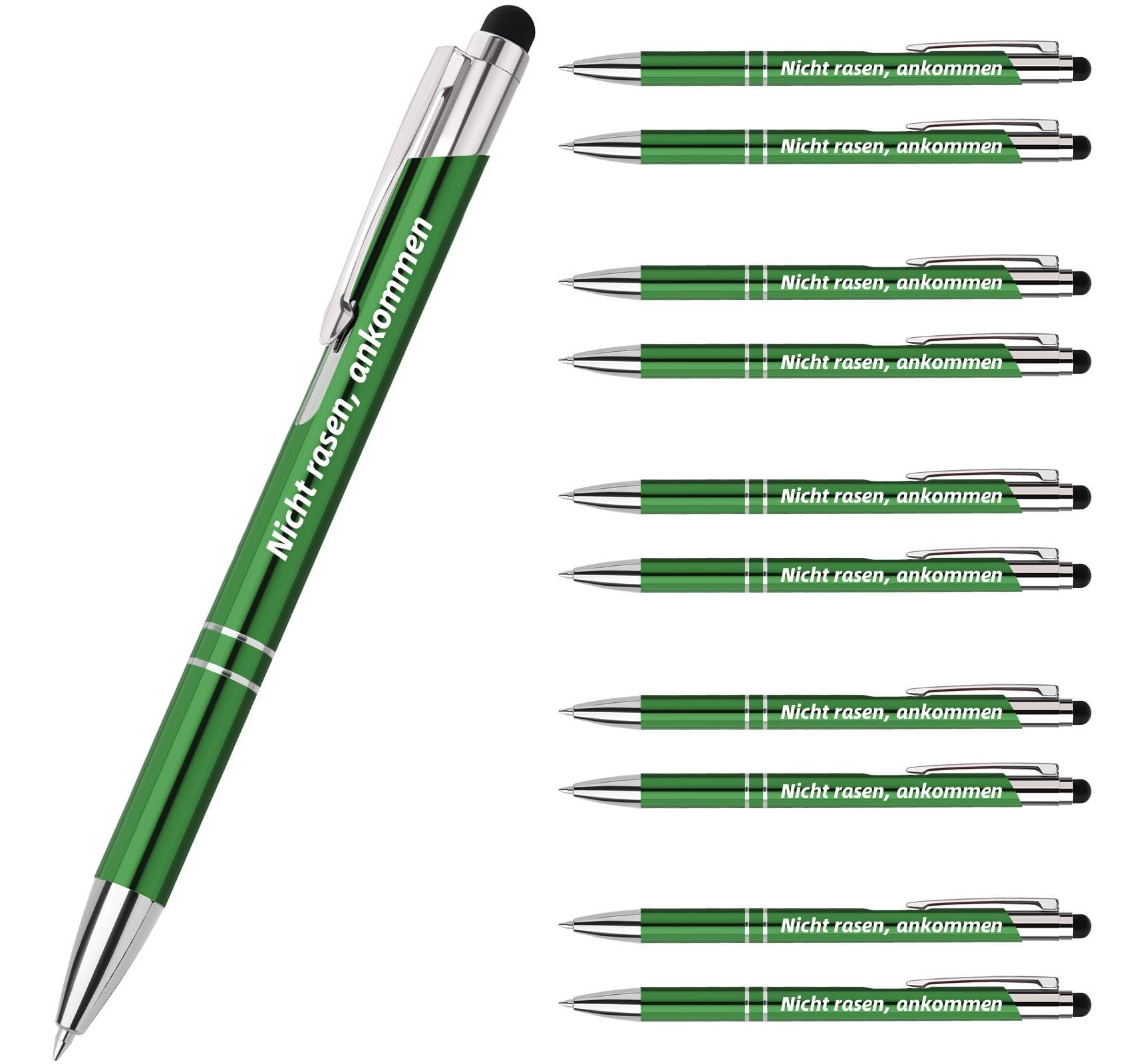 50er Kugelschreiber mit Gravur und Touchpen,Schwarz Mine,Personalisiert Pen als Geschenke mit Wunschtext,Glücksbringer Prüfung,Geschäftliche,Werbegeschenk,Abschiedsgeschenk,Werbeartikel