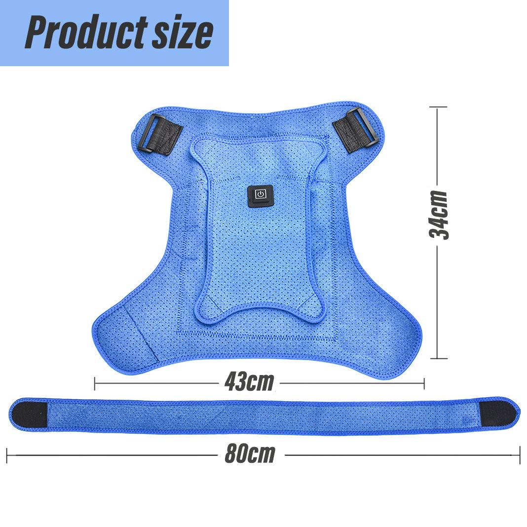 Heated Shoulder Brace Support Wrap, 3 Heat Settings, Heating Pad Support Brace for Rotator Cuff