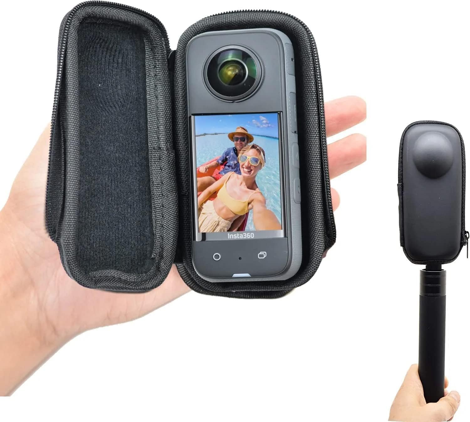 ADOFYS Accessory Kit Compatible with Insta360 One X3 with Invisible Selfie Stick, Portable Case, Screen Protector and Adhesive Mounts 1