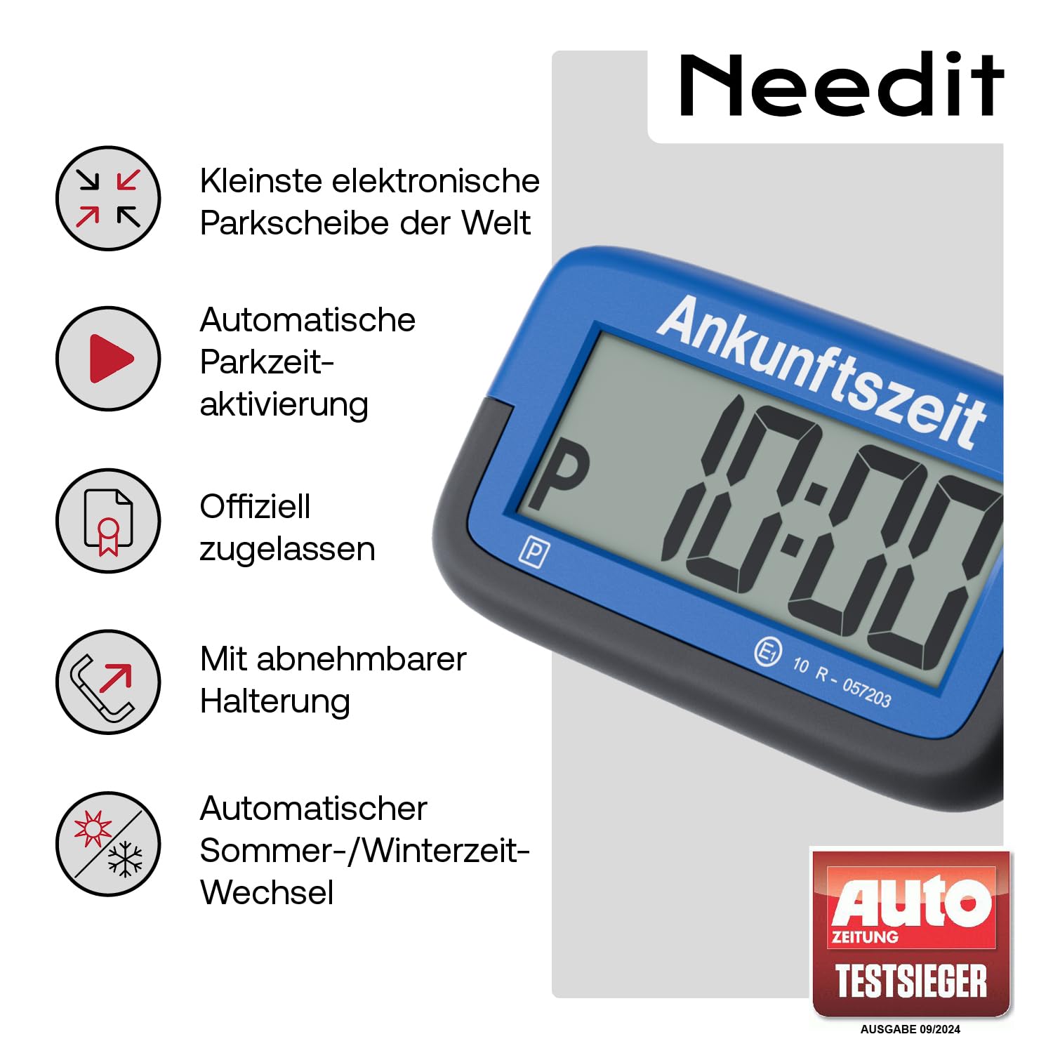 Needit Parkscheibe ParkMicro PS1800 800mm x 45mm x 10mm Autoadhesivo
