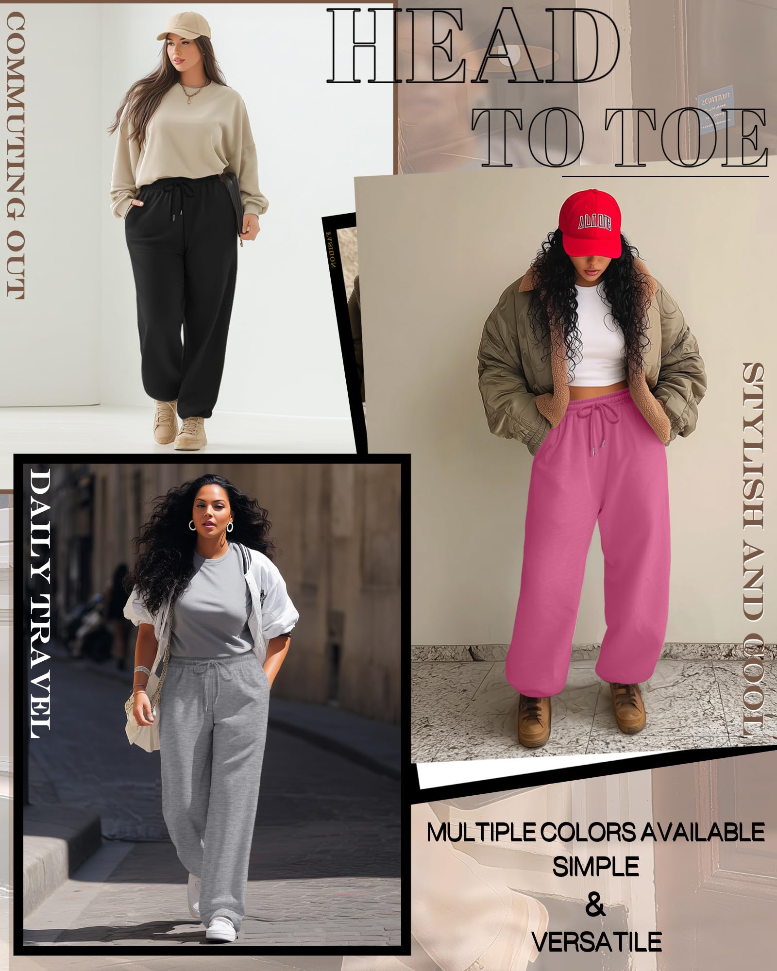 Neer 3 pantaloni sportivi donna taglie forti larghi