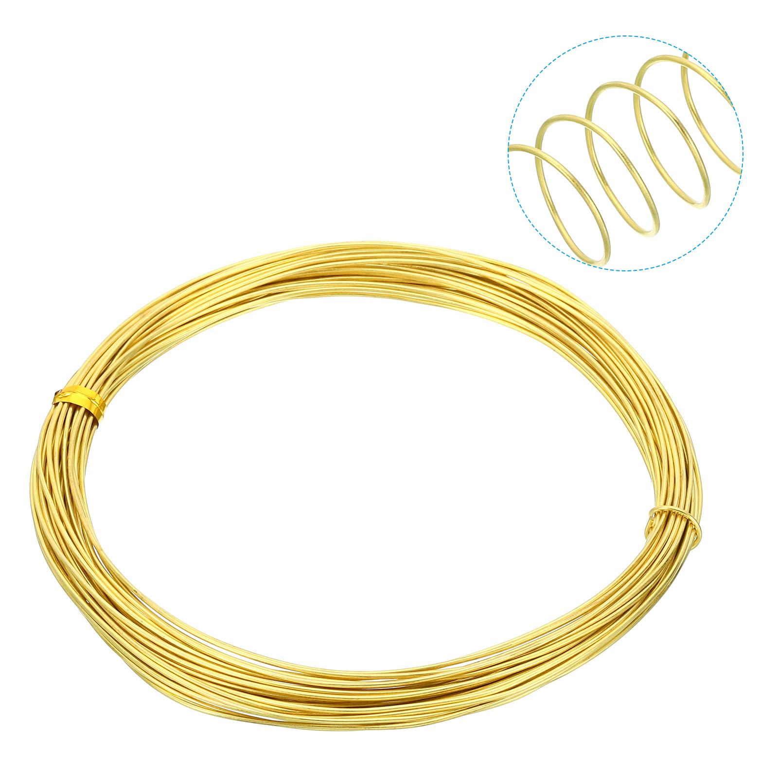 PATIKIL Half Hard Brass Wire, 1Pcs 20Gauge/0.8mm Diameter 10m/32.8ft Pure Craft Wire for Jewelry Making Beading Garden Plants - Image 3