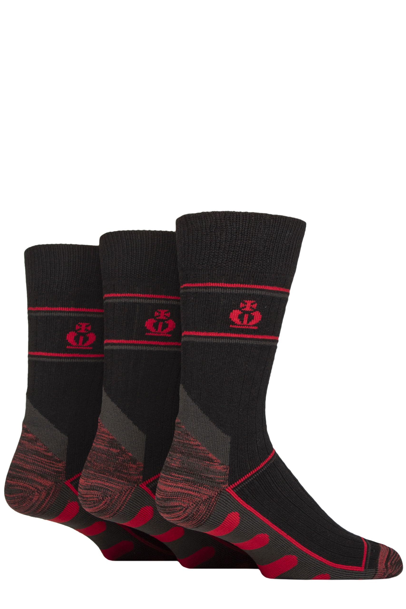 Jeff Banks Durable Work Socks - Recycled Cotton Cushioned in a 3 Pair Multipack Size 7-11 for Work Boots (UK, Numeric, 7, 11, Regular, Regular, Black)